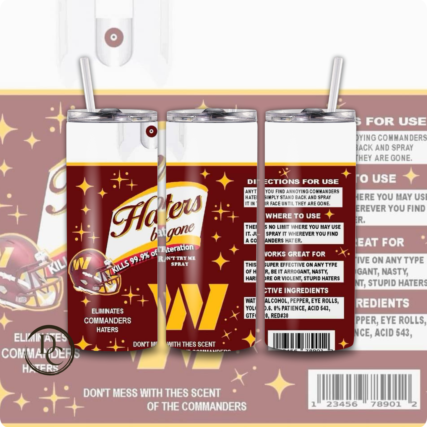 Haters Be Gone Football 20 oz Custom Sublimation Tumbler Stainless Steel# 14 Cowboys