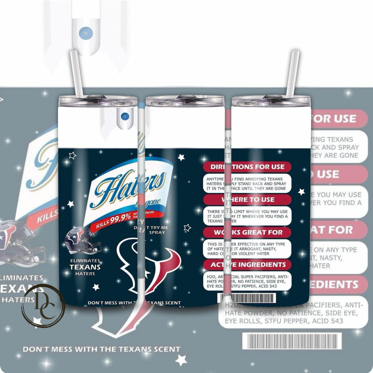 Haters Be Gone Football 20 oz Custom Sublimation Tumbler Stainless Steel # 17 Ravens