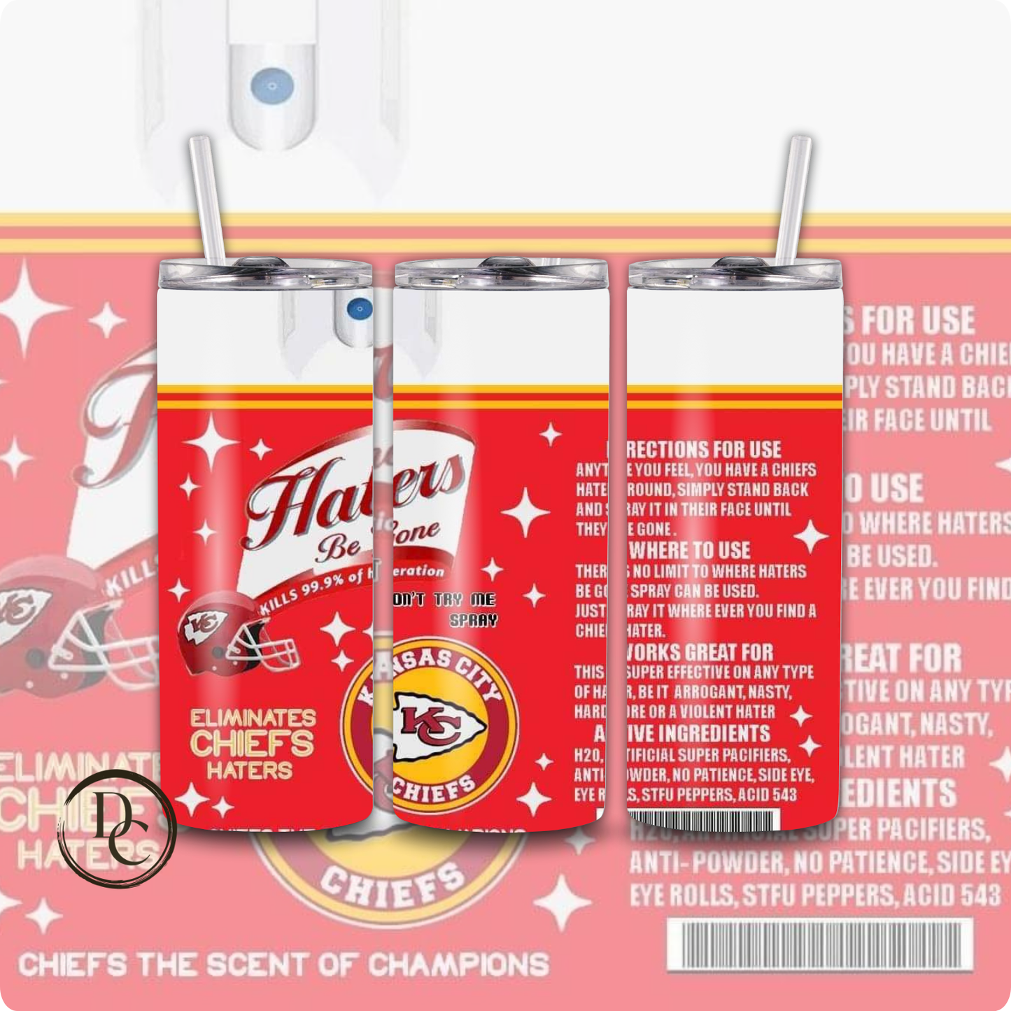 Haters Be Gone Football 20 oz Custom Sublimation Tumbler Stainless Steel # 19 Vikings