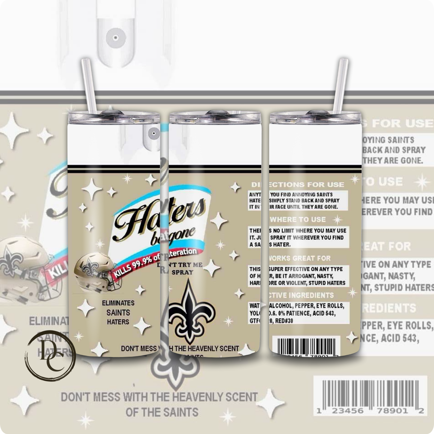 Haters Be Gone Football 20 oz Custom Sublimation Tumbler Stainless Steel # 3