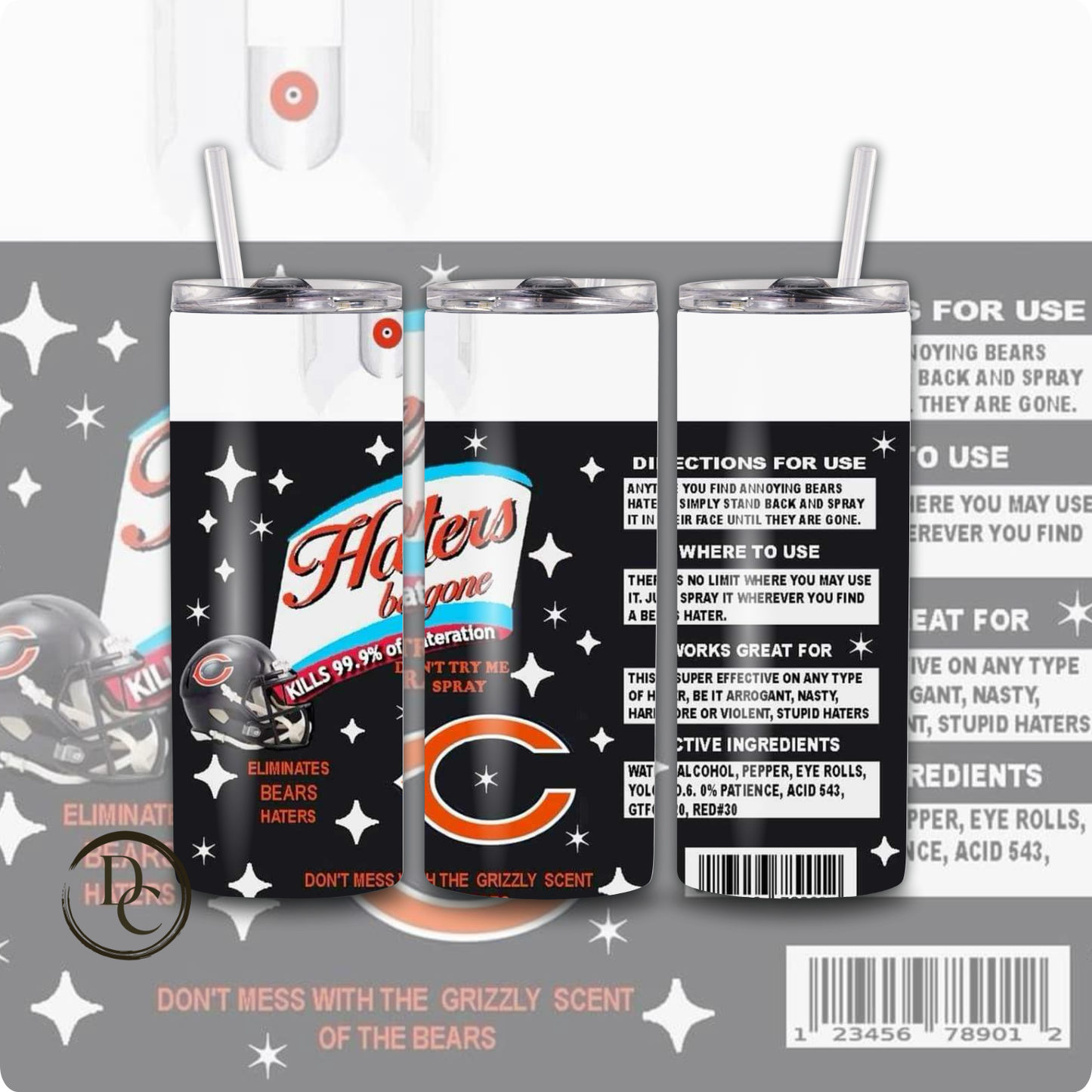 Haters Be Gone Football 20 oz Custom Sublimation Tumbler Stainless Steel # 22 Buccaneers