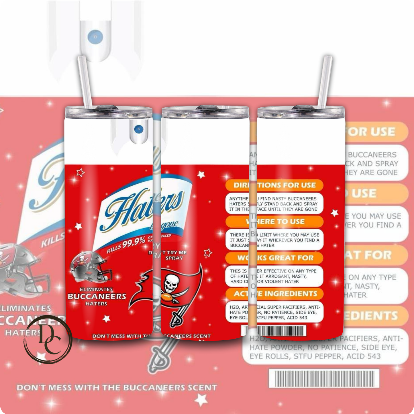 Haters Be Gone Football 20 oz Custom Sublimation Tumbler Stainless Steel # 23 Jets