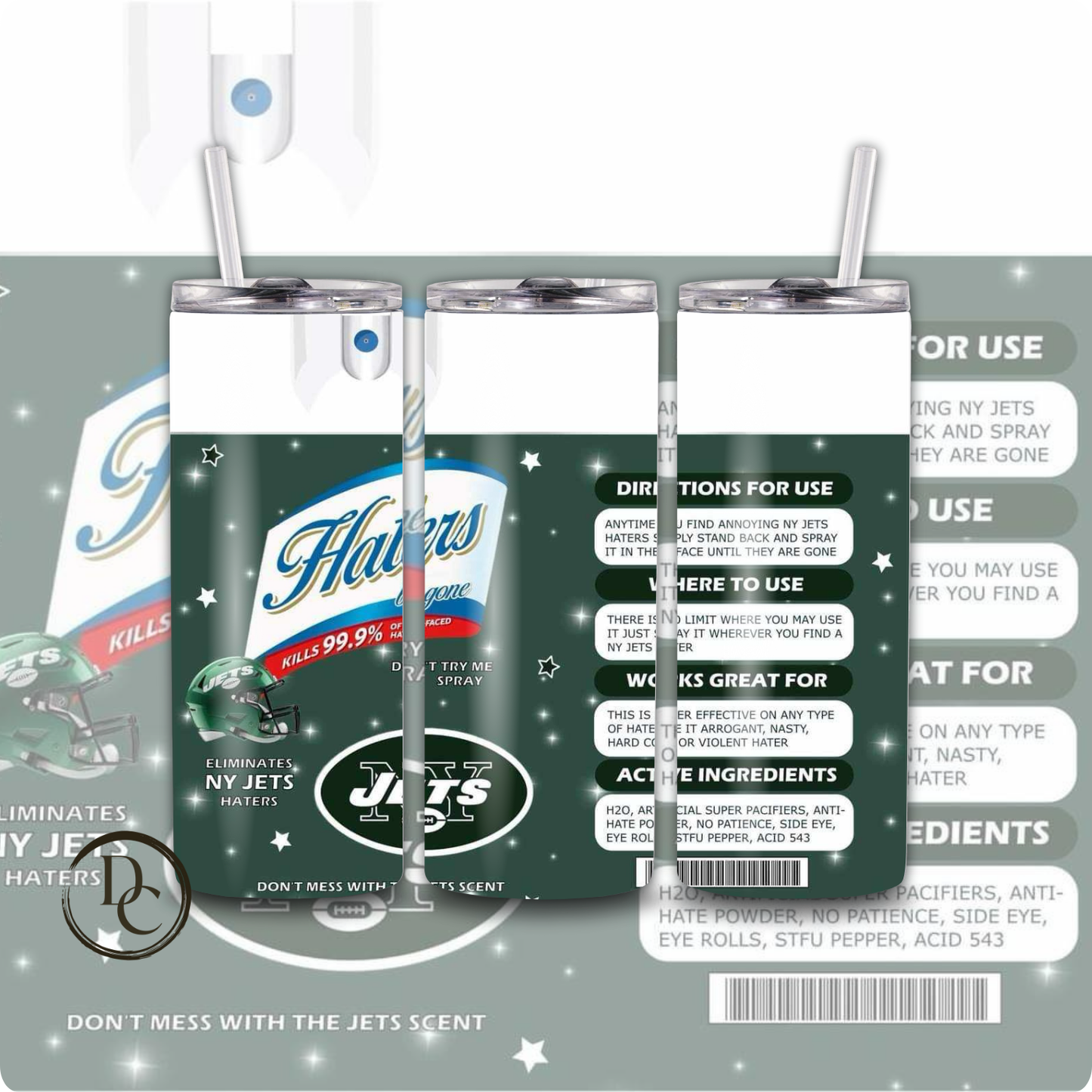 Haters Be Gone Football 20 oz Custom Sublimation Tumbler Stainless Steel# 24 Packers