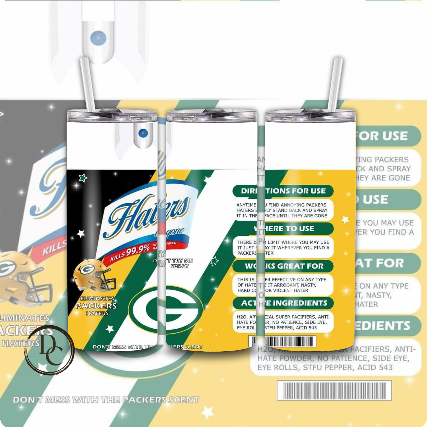 Haters Be Gone Football 20 oz Custom Sublimation Tumbler Stainless Steel # 25 Colt