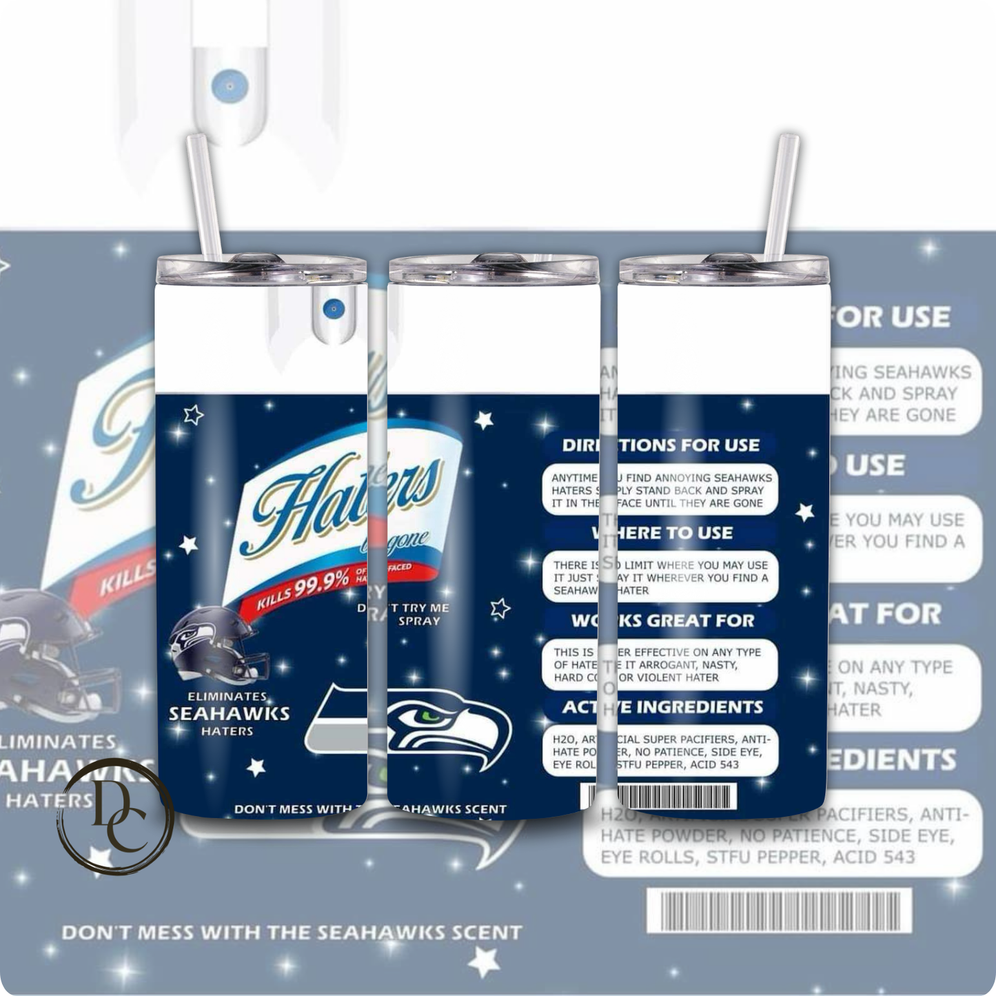 Haters Be Gone Football 20 oz Custom Sublimation Tumbler Stainless Steel# 6