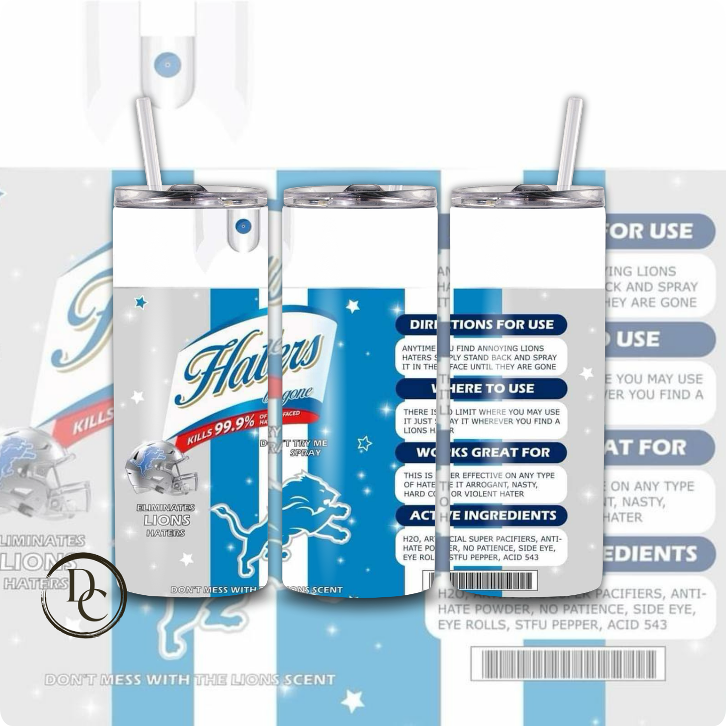 Haters Be Gone Football 20 oz Custom Sublimation Tumbler Stainless Steel # 7