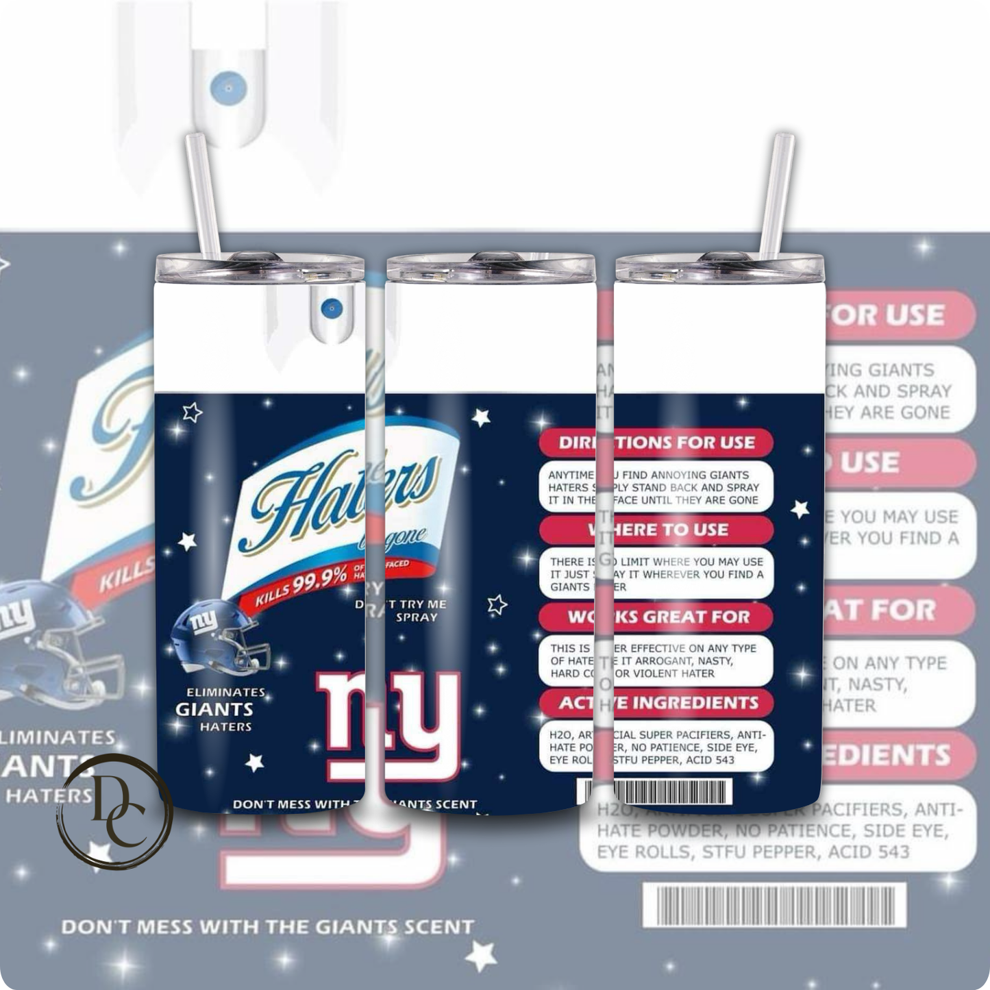 Haters Be Gone Football 20 oz Custom Sublimation Tumbler Stainless Steel # 9