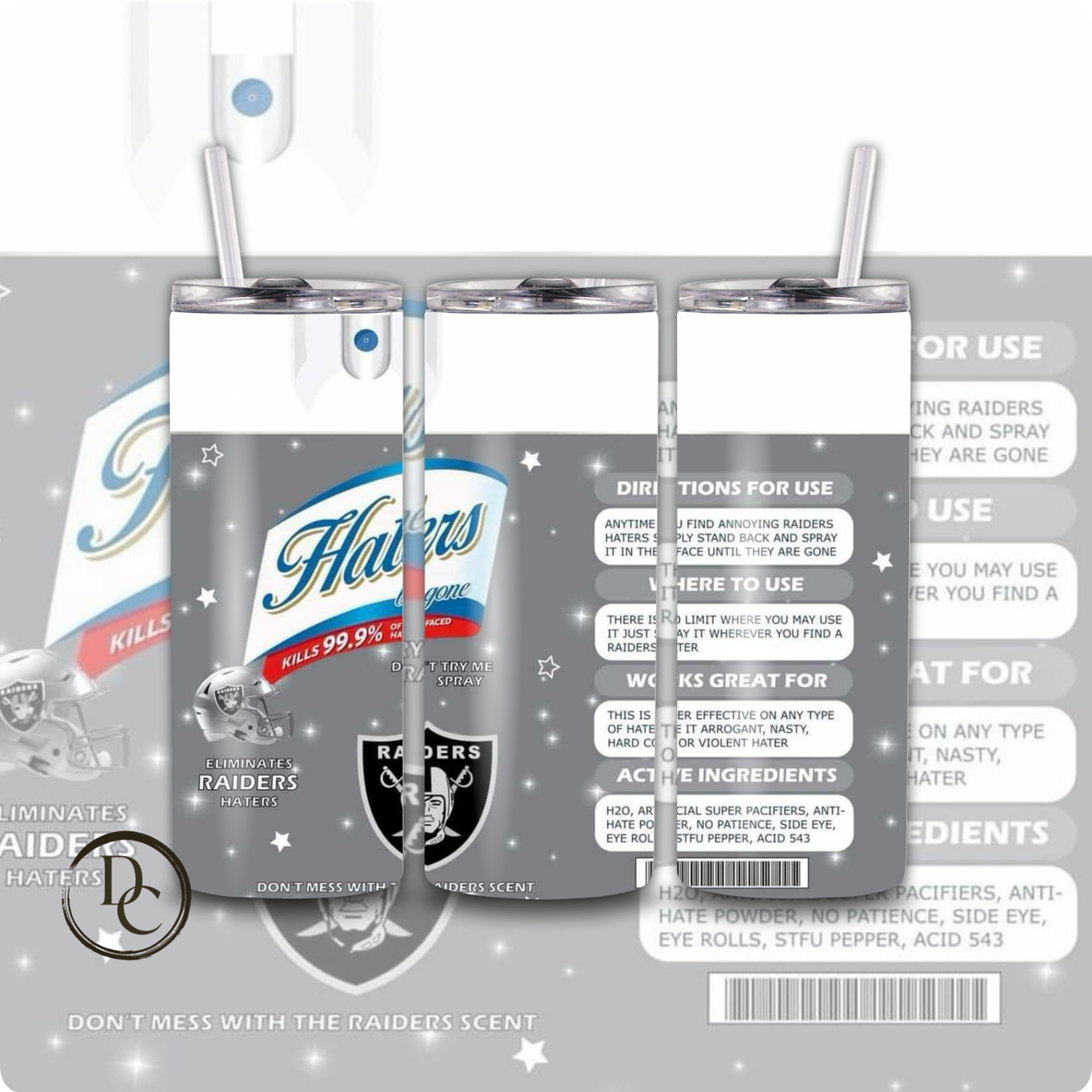 Haters Be Gone Football 20 oz Custom Sublimation Tumbler Stainless Steel # 10