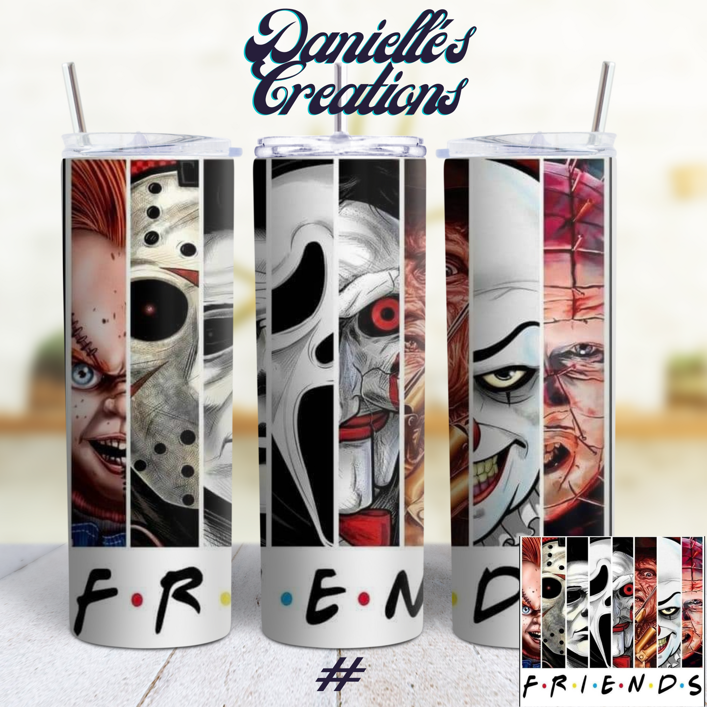 Halloween 20 oz skinny tumbler Horror #26