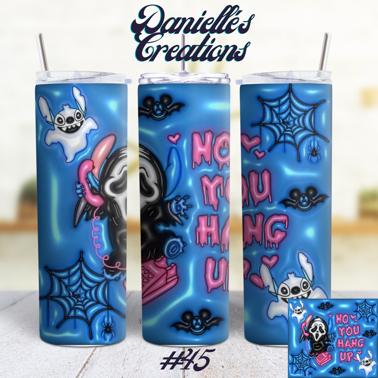 Ghost Face Halloween 20 oz Custom Sublimation Tumbler Stainless Steel 28