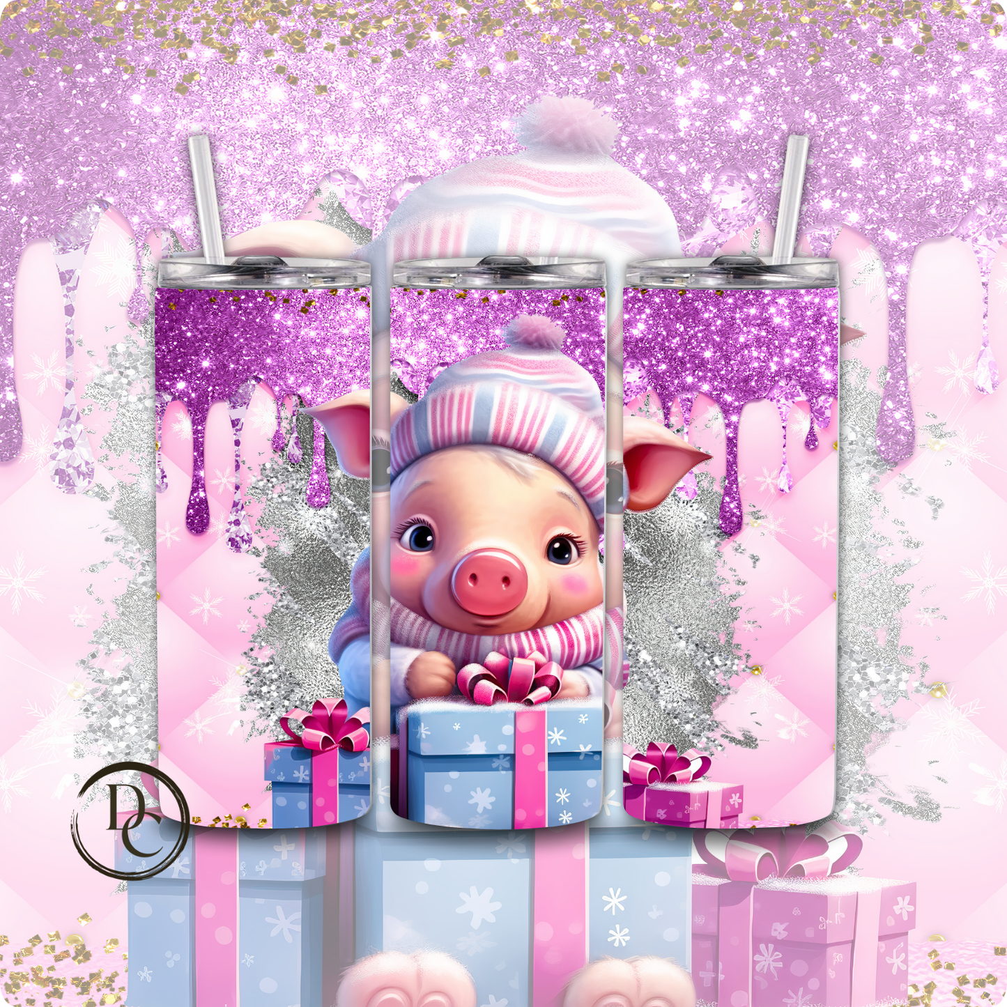 Blue Snowman Christmas 20 Oz Custom Sublimation Tumbler Stainless Steel# 17