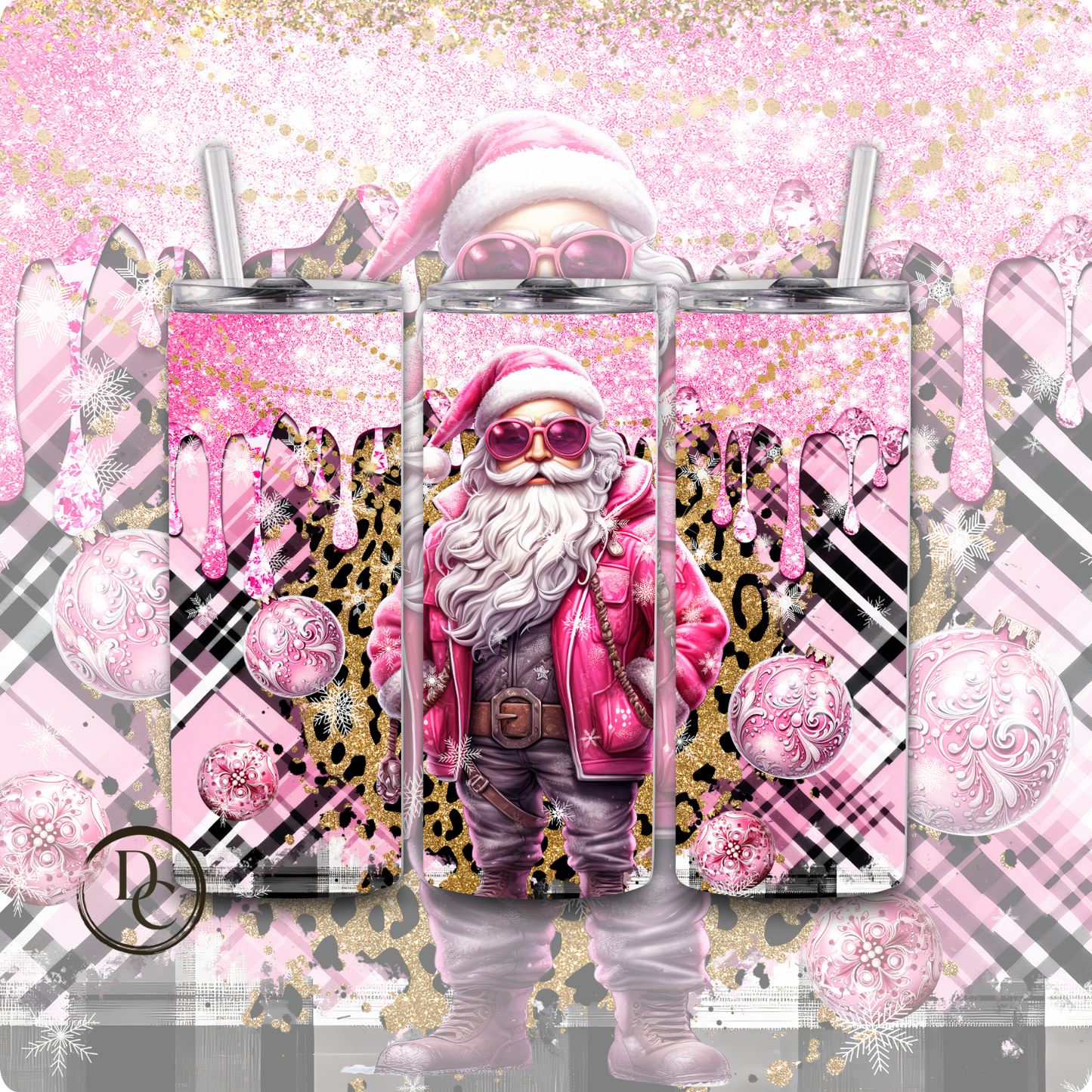 Christmas Glitter 20 Oz Custom Sublimation Tumbler Stainless Steel # 5