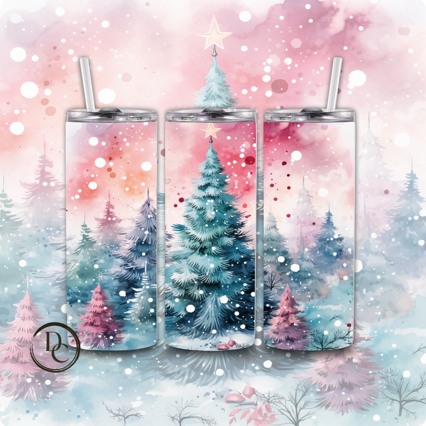 Christmas Glitter 20 Oz Custom Sublimation Tumbler Stainless Steel # 7