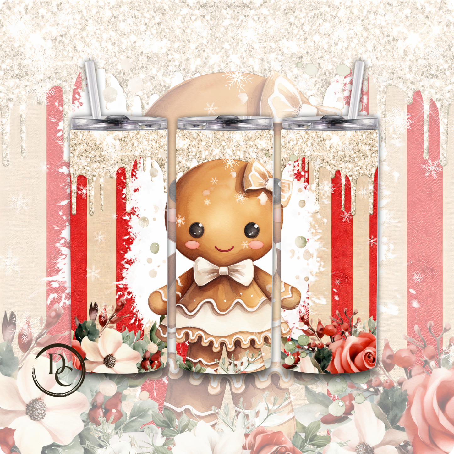 Christmas Gingerbread 20 Oz Custom Sublimation Tumbler Stainless Steel# 10