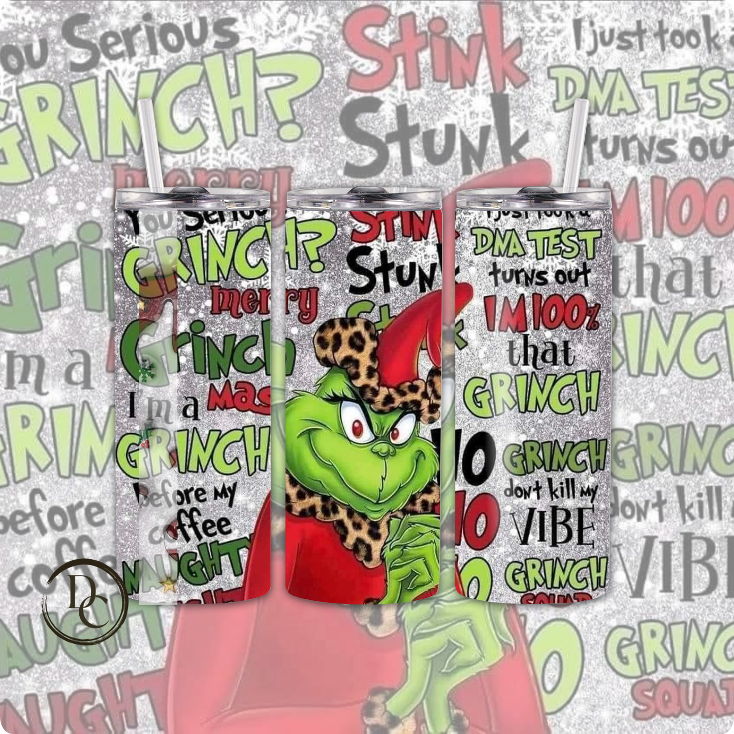 The Grinch 20 oz Custom Sublimation Tumbler Stainless Steel #1