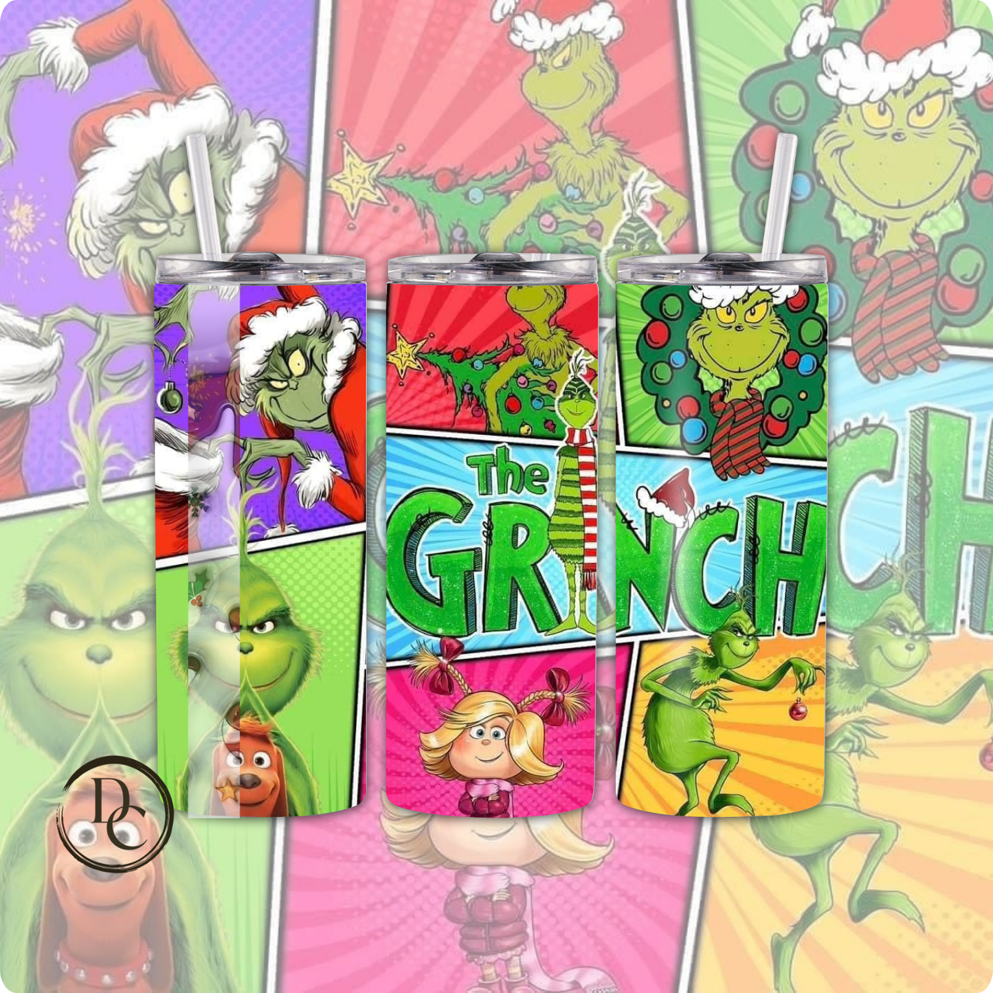 Grinch 20 oz Custom Sublimation Tumbler Stainless Steel #18