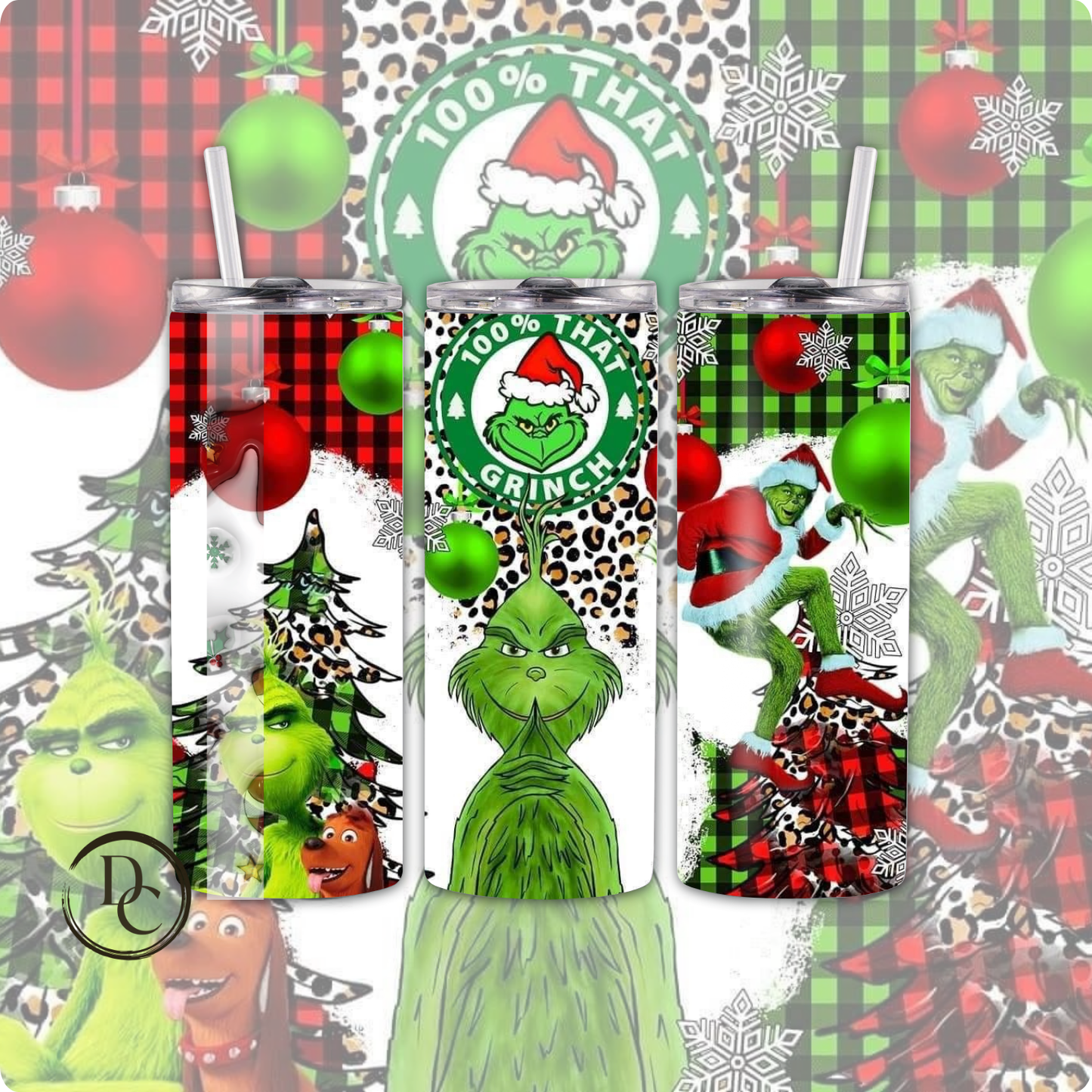 Grinch 20 oz Custom Sublimation Tumbler Stainless Steel 19