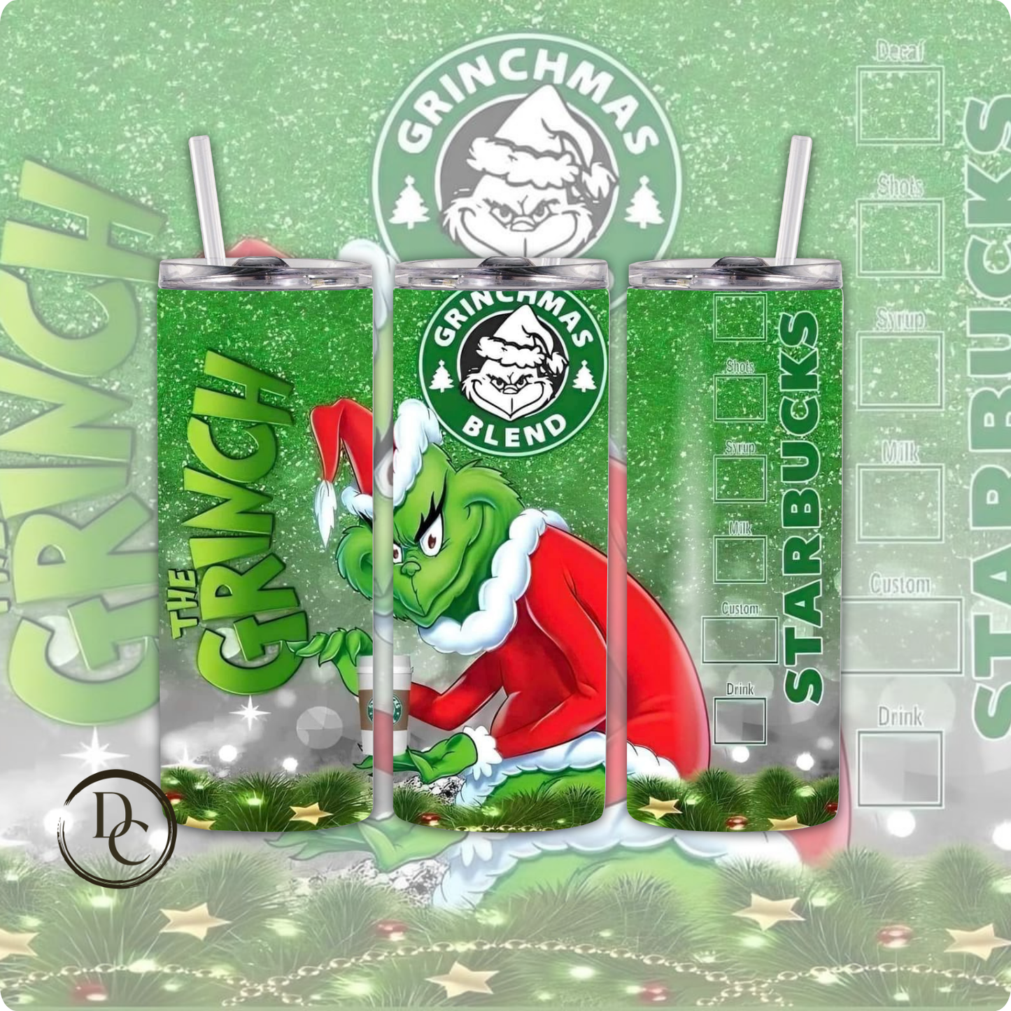 Merry F*cking Christmas Grinch 20 oz Custom Sublimation Tumbler Stainless Steel # 3