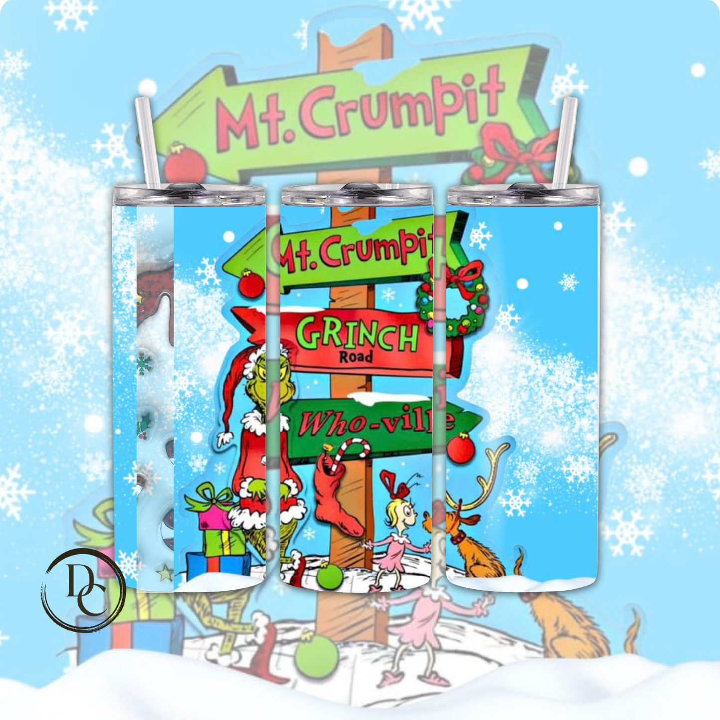 Grinch 20 oz Custom Sublimation Tumbler Stainless Steel # 21