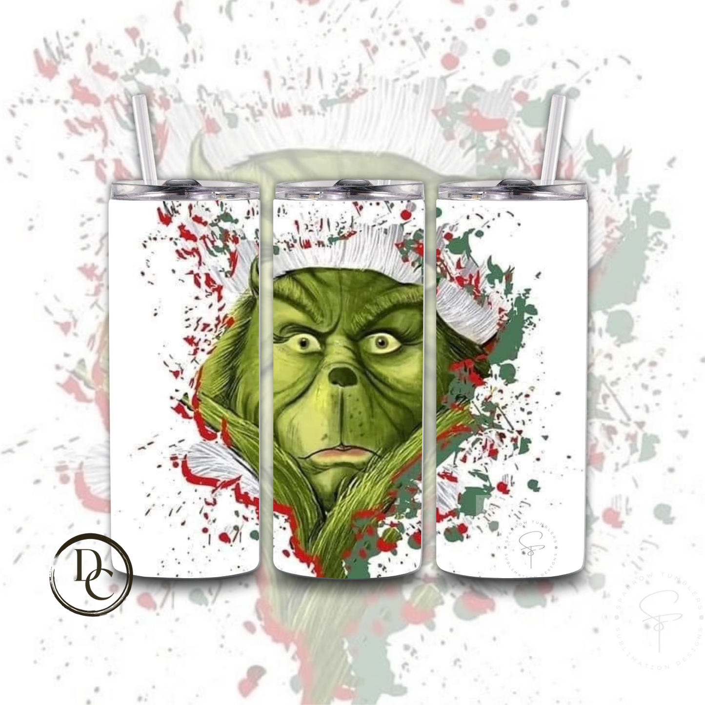 Grinch 20 oz Custom Sublimation Tumbler Stainless Steel 23