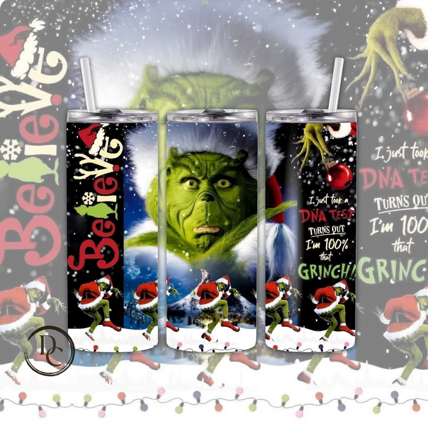 Grinch 20 oz Custom Sublimation Tumbler Stainless Steel 25