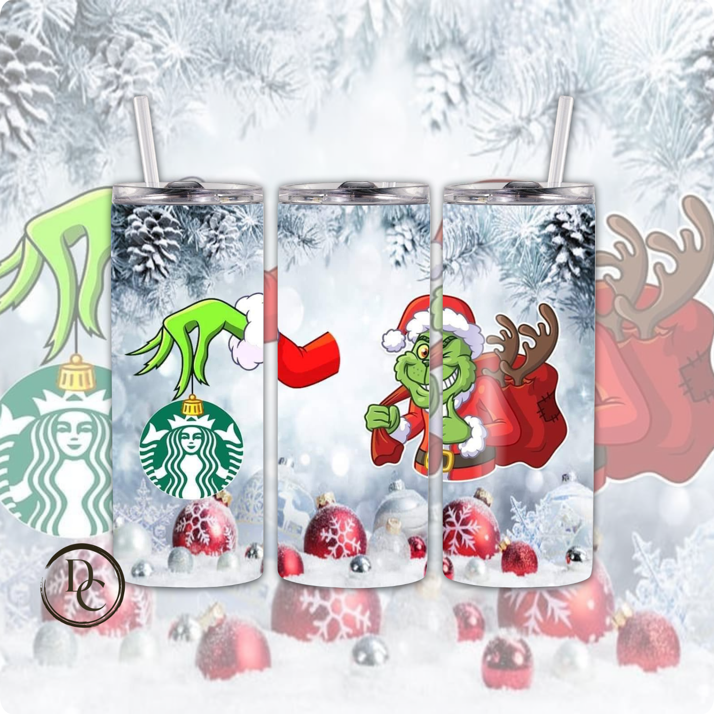 Grinch 20 oz Custom Sublimation Tumbler Stainless Steel 26