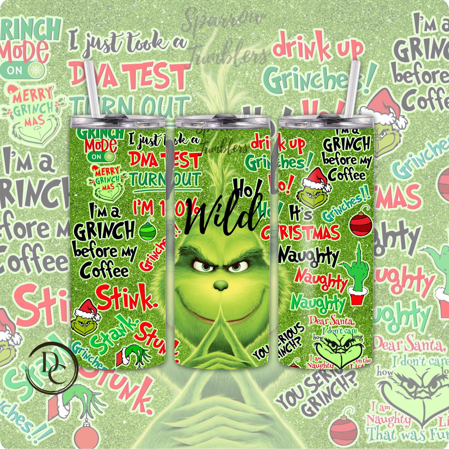 Grinch 20 oz Custom Sublimation Tumbler Stainless Steel 33