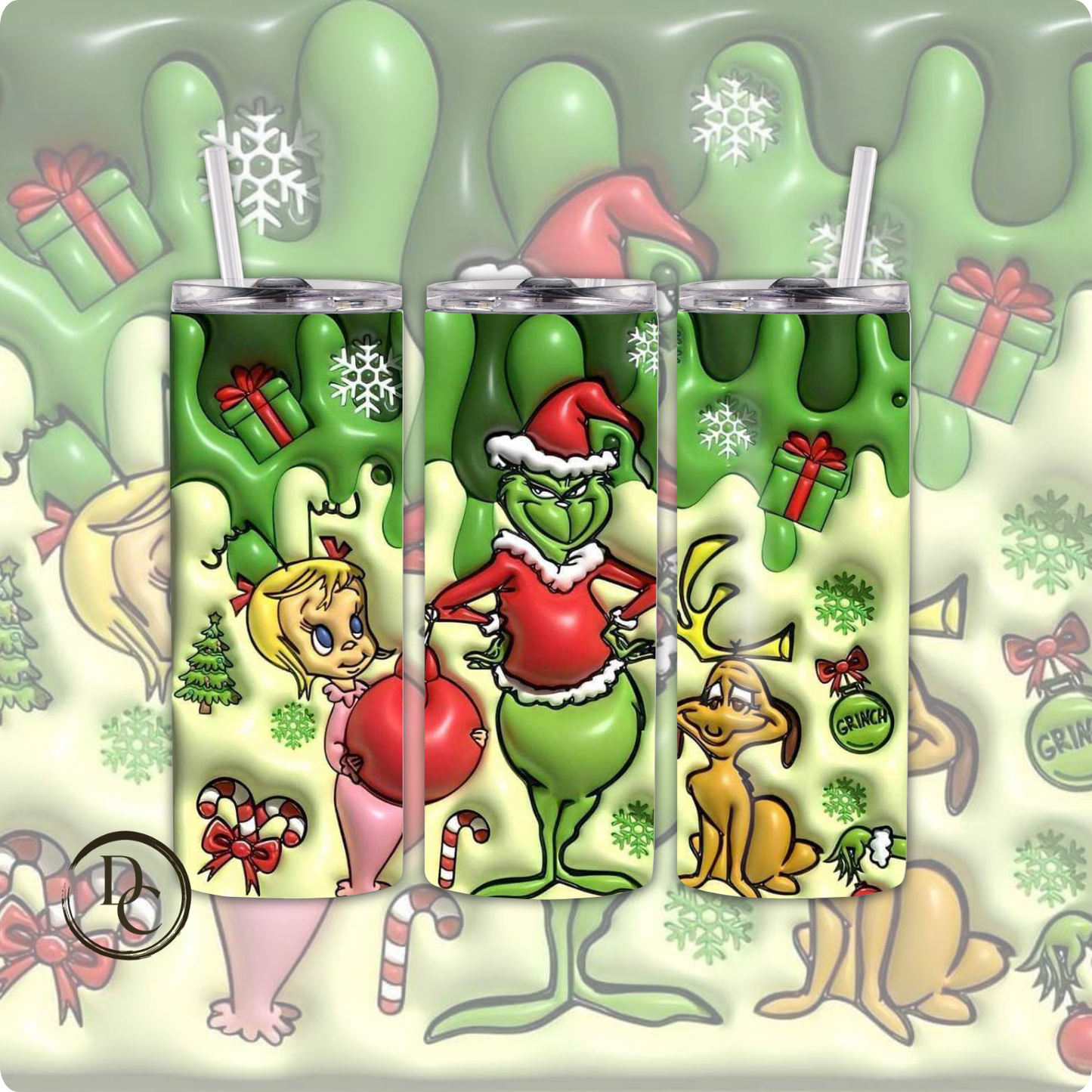 Grinch 20 Oz Tumblers 20 oz Custom Sublimation Tumbler Stainless Steel # 39