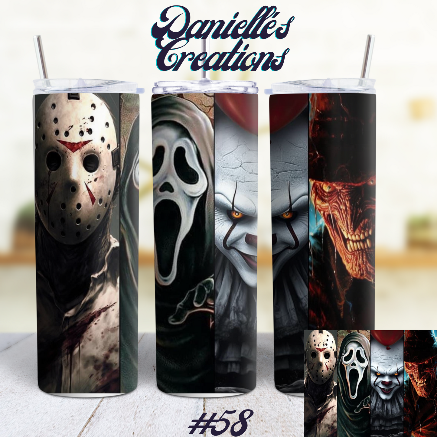Halloween 20 oz skinny tumbler Horror #25
