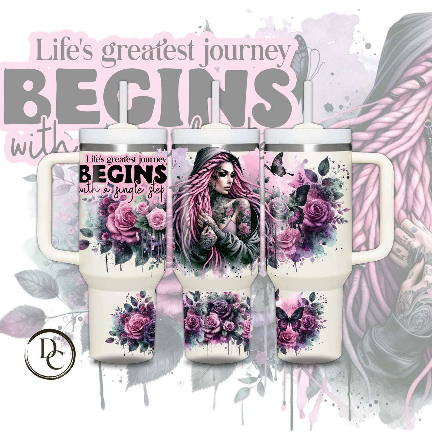 Life's Greatest journey Begins with a single step 30 oz & 40oz Custom Sublimation Tumbler Stainless Steel Insulated