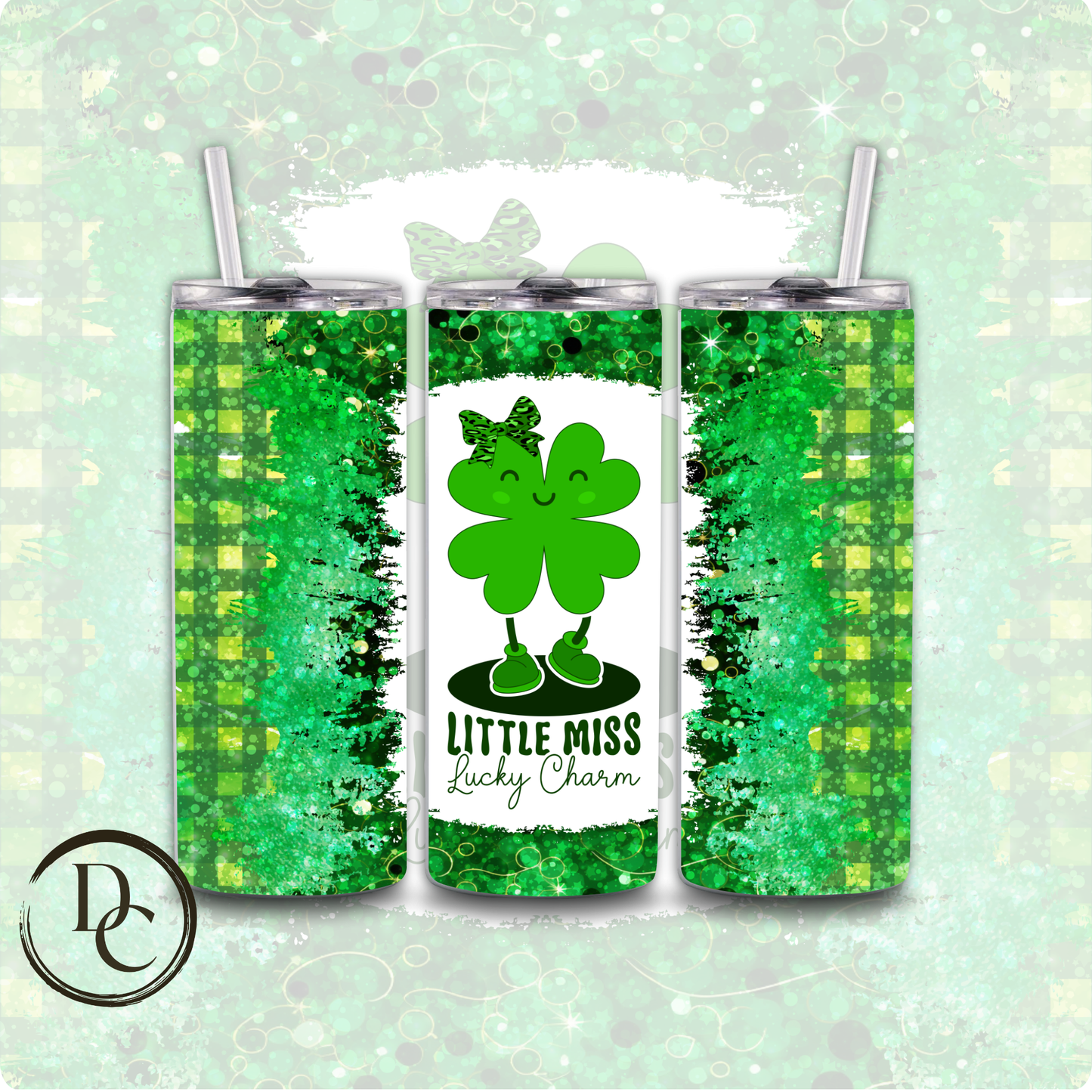 Little Miss Lucky Charm 20 oz Custom Sublimation Tumbler Stainless Steel Insulated
