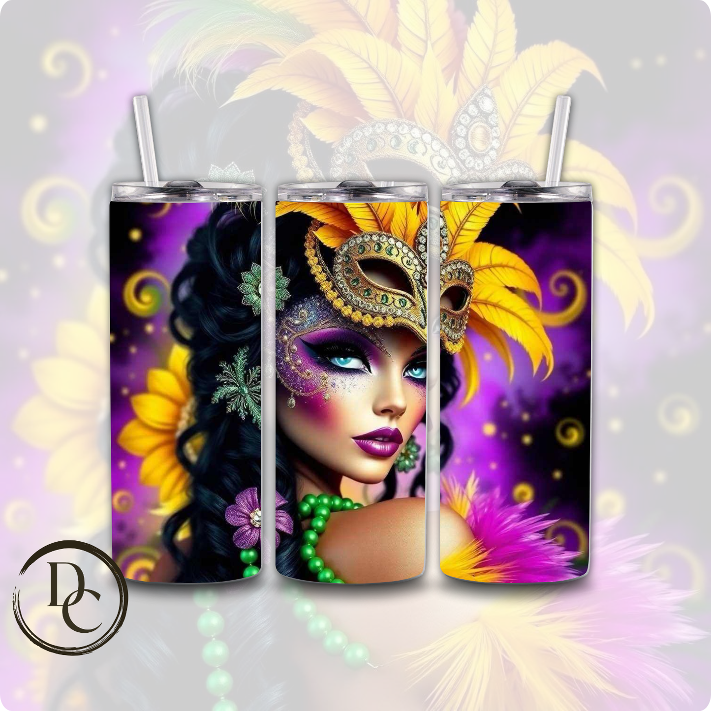 Mardi Gras 20 oz Custom Sublimation Tumbler Stainless Steel3