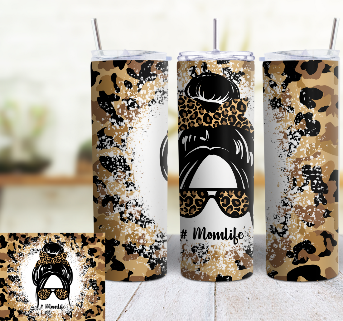 Messy Bun, Mom Life, MOTHER'S DAY 20 oz Custom Sublimation Tumbler Stainless Steel