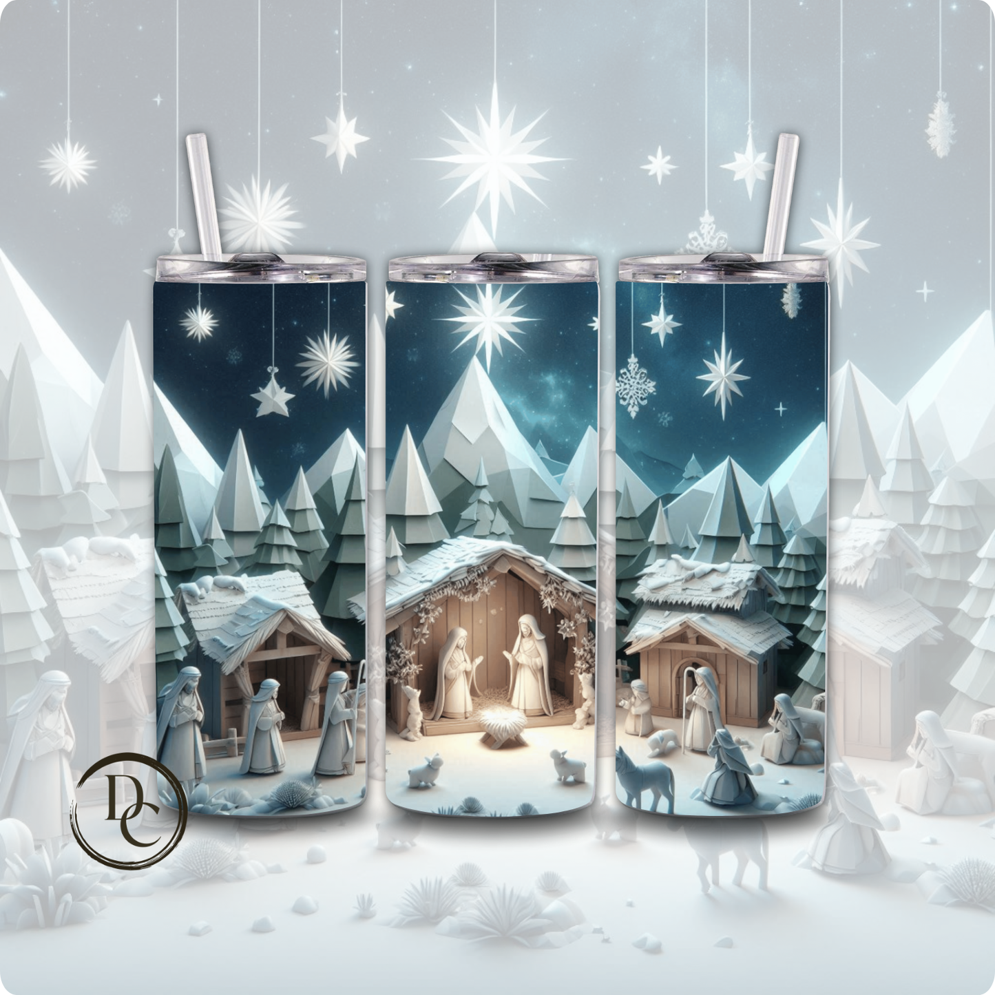 Nativity Christmas 20 oz Custom Sublimation Tumbler Stainless Steel #12