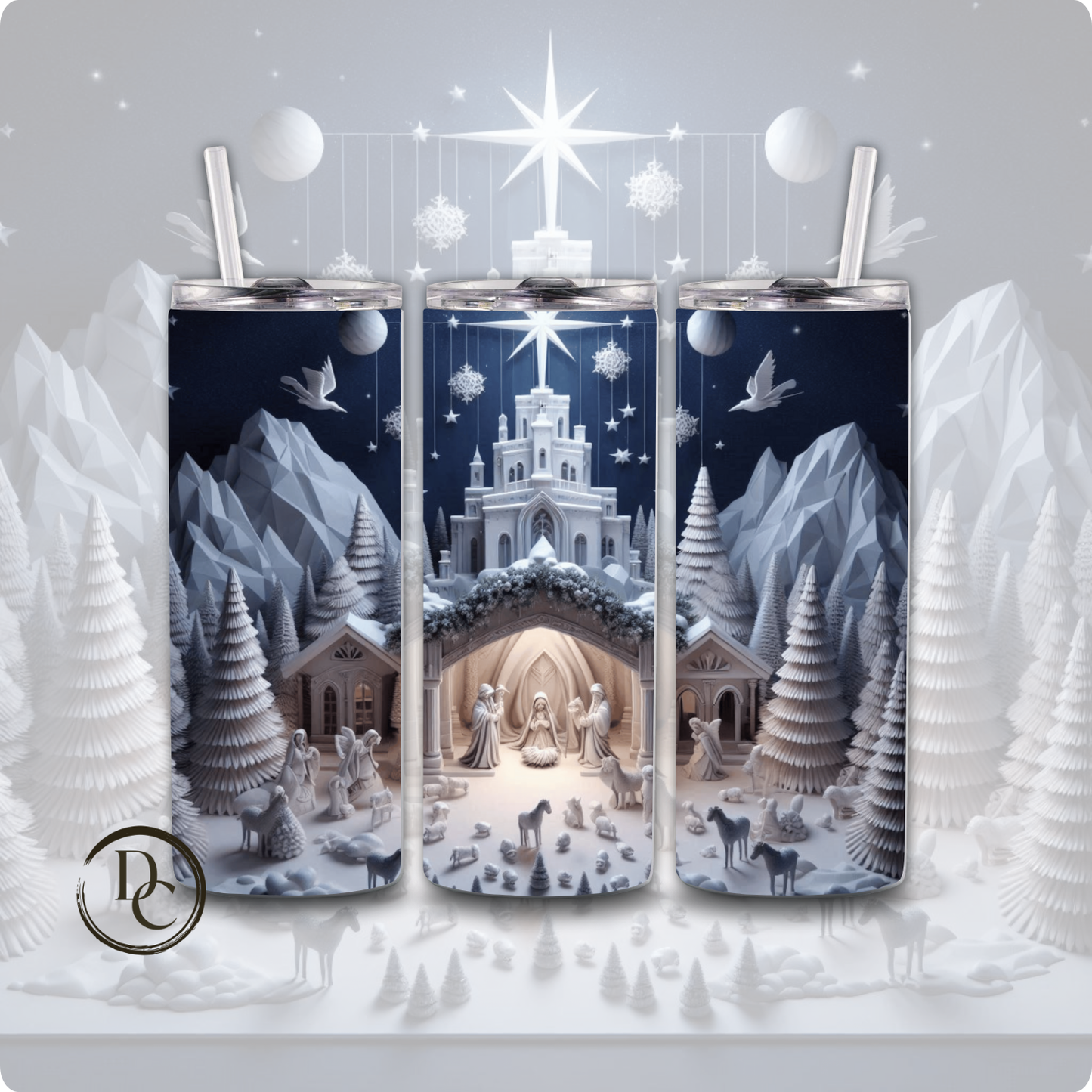 Nativity Christmas 20 oz Custom Sublimation Tumbler Stainless Steel #20
