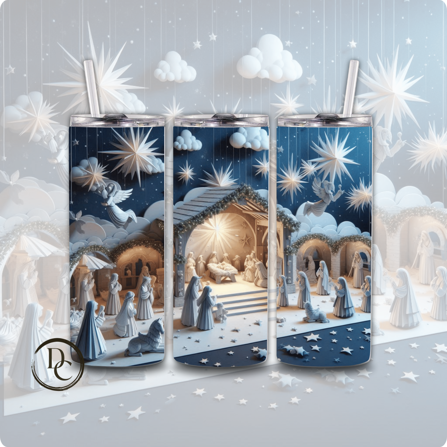 Nativity Christmas 20 oz Custom Sublimation Tumbler Stainless Steel #11