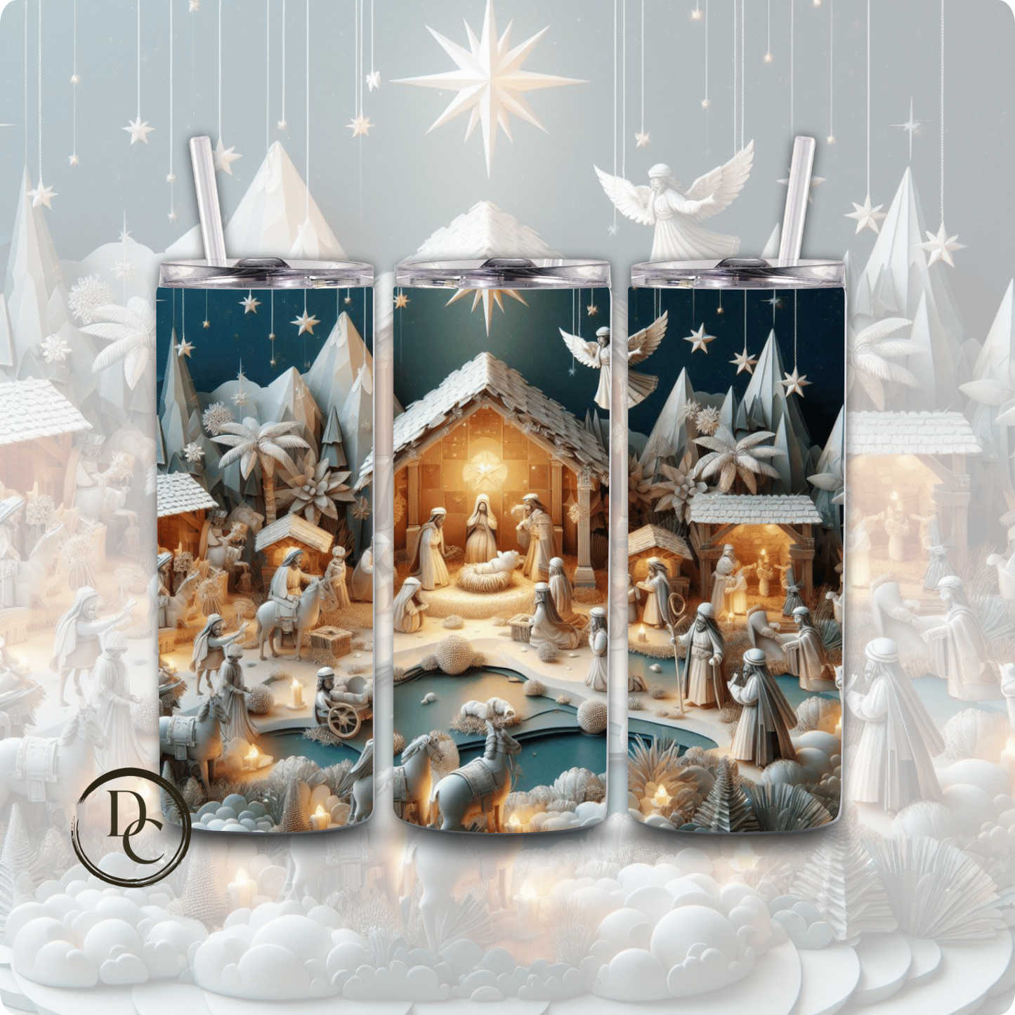 Nativity Christmas 20 oz Custom Sublimation Tumbler Stainless Steel #4