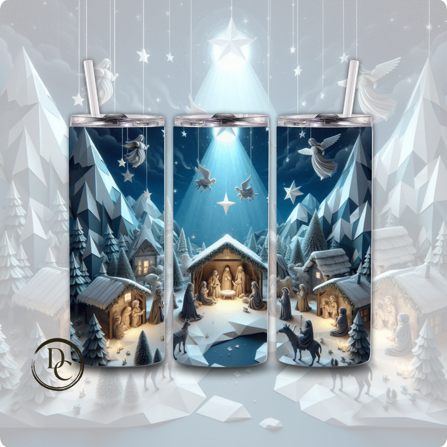 Nativity Christmas 20 oz Custom Sublimation Tumbler Stainless Steel #5