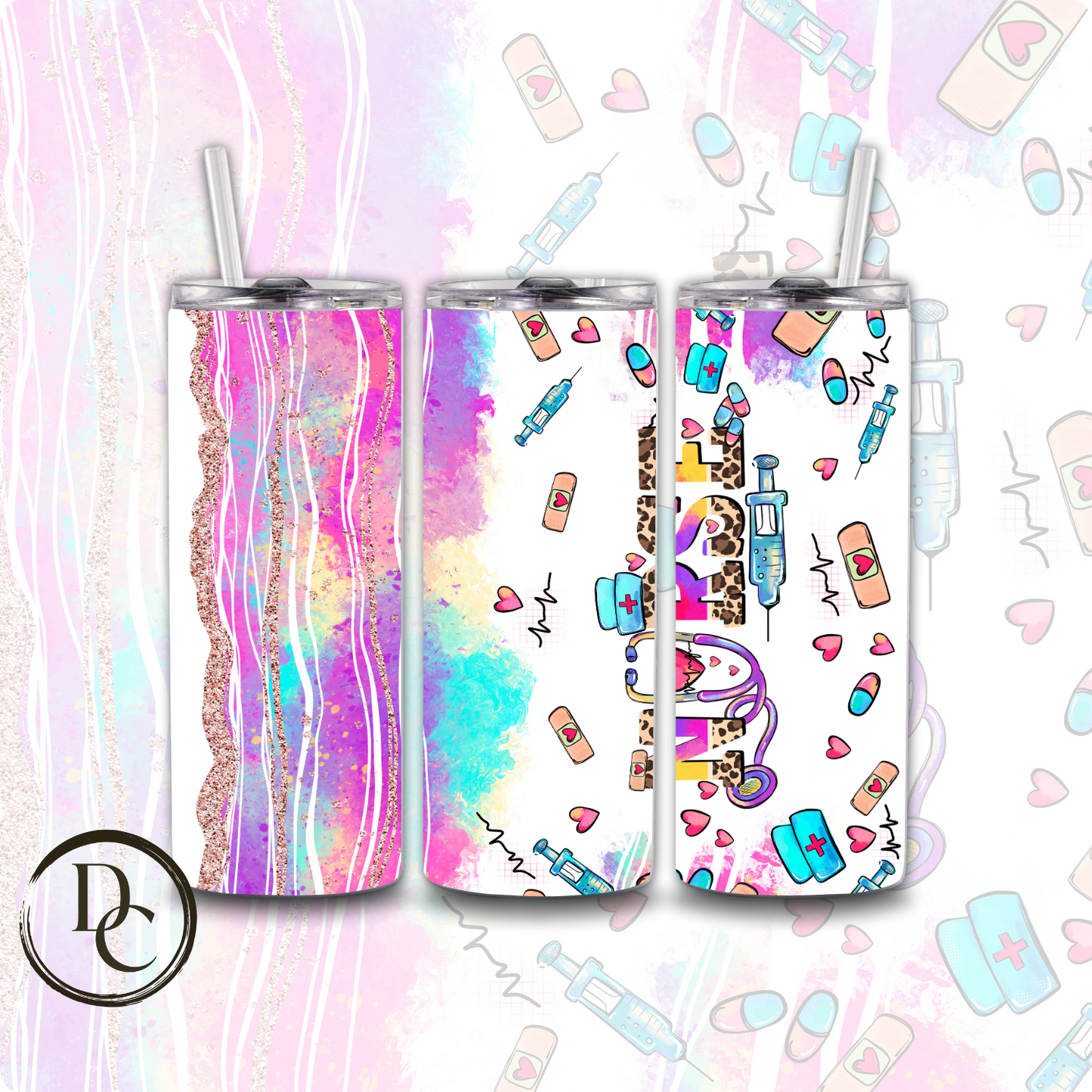 It Takes a Lot Of Sparkle to be a Nurse 20 oz Custom Sublimation Tumbler Stainless Steel #2