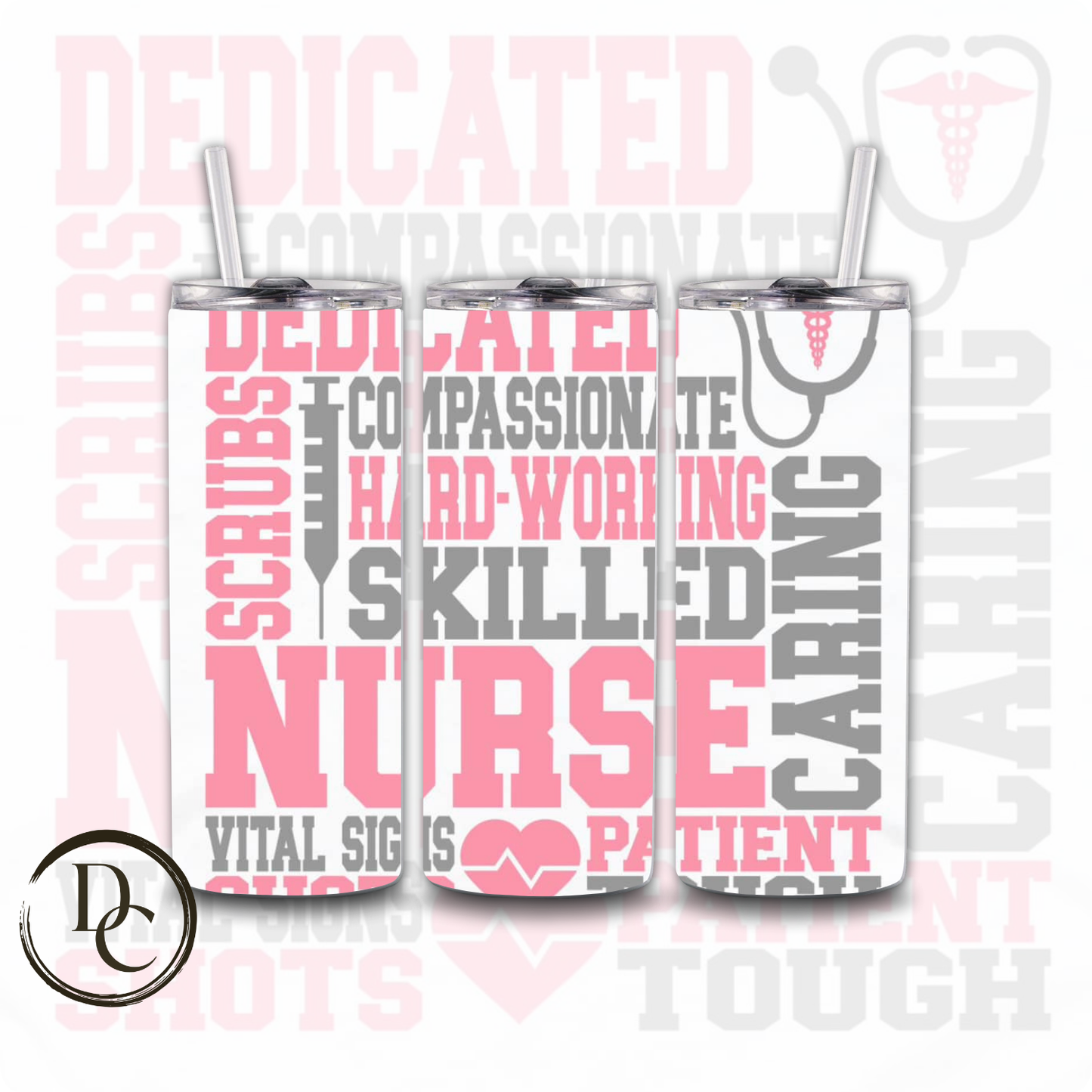 Nurse 20 oz Custom Sublimation Tumbler Stainless Steel # 19