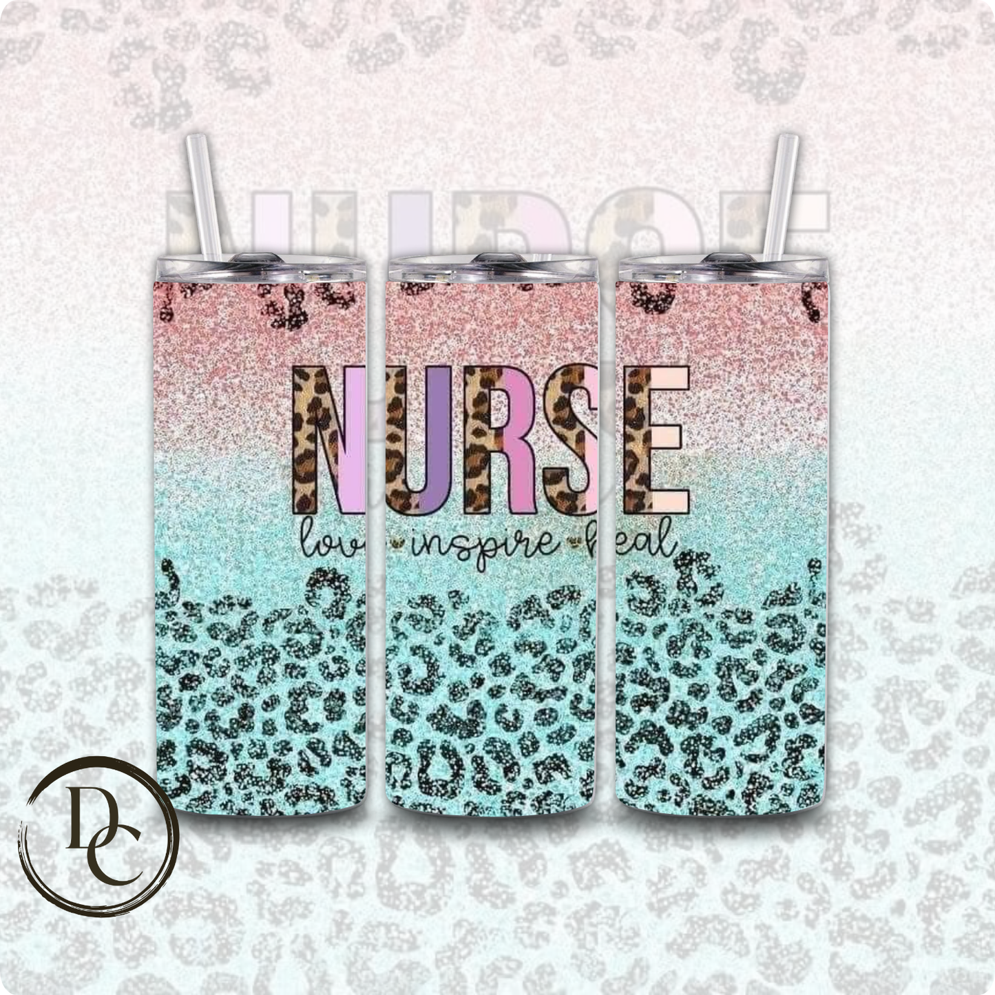 Nurse Love 20 oz Custom Sublimation Tumbler Stainless Steel # 7