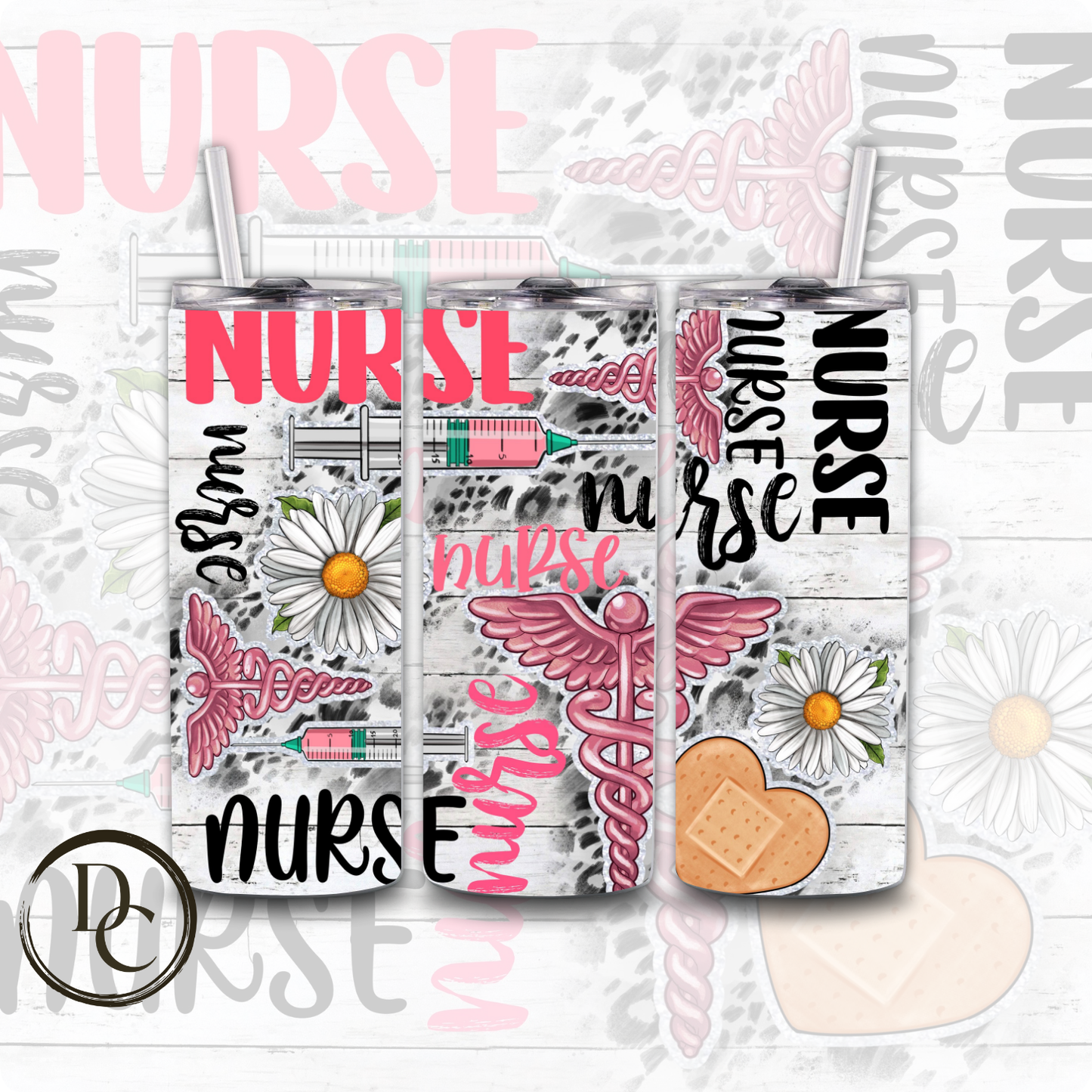 RN Nurse 20 oz Custom Sublimation Tumbler Stainless Steel # 8