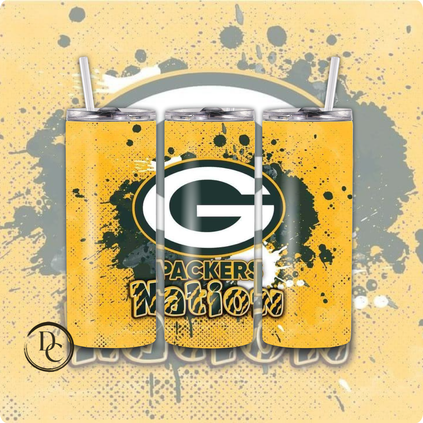 Packers Football Glitter 20 oz Custom Sublimation Tumbler Stainless Steel# 2