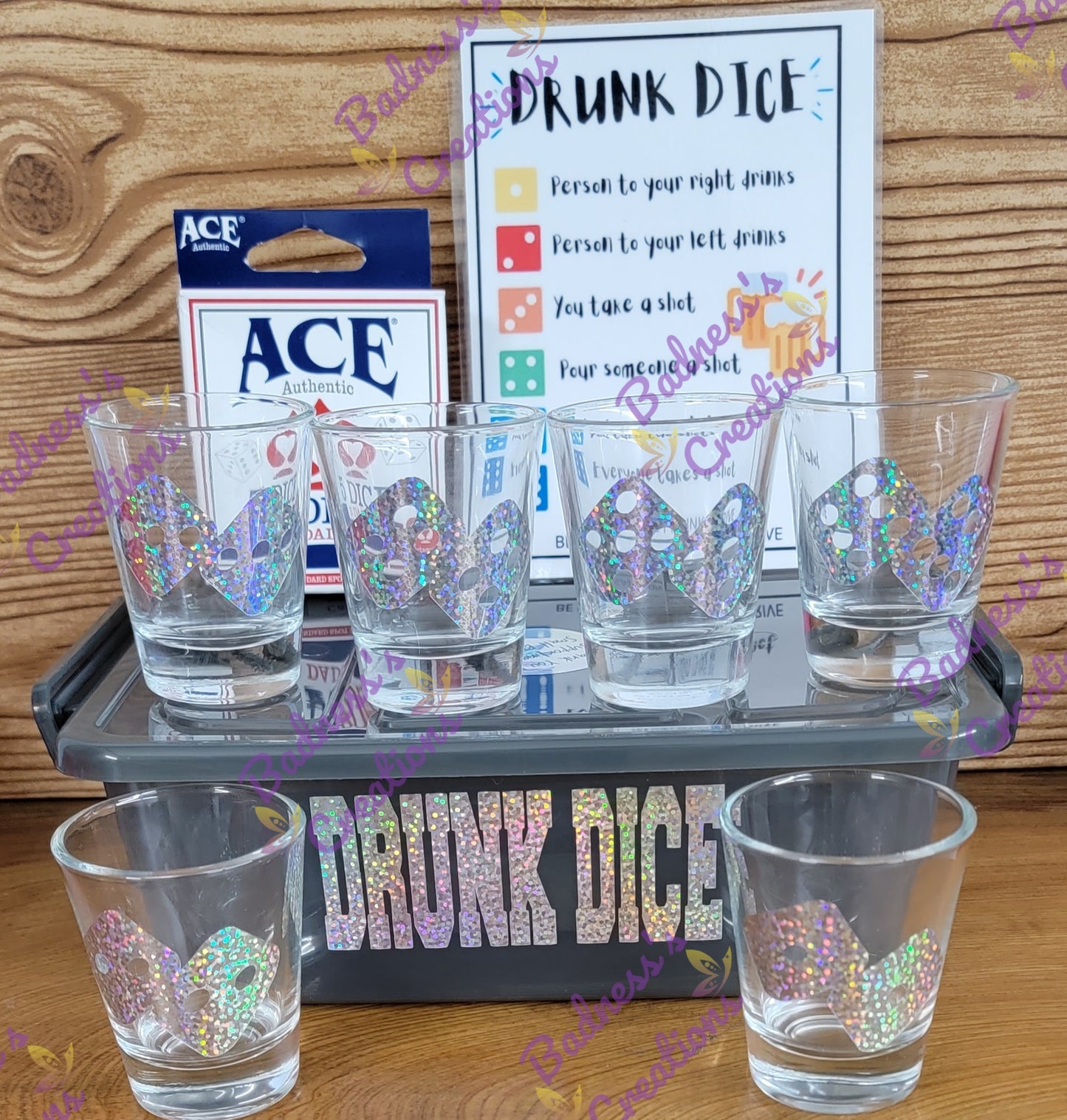 Roll The Dice/ Drinking Game set/ Dice Game/ Party Game/ Adult Drinking Game