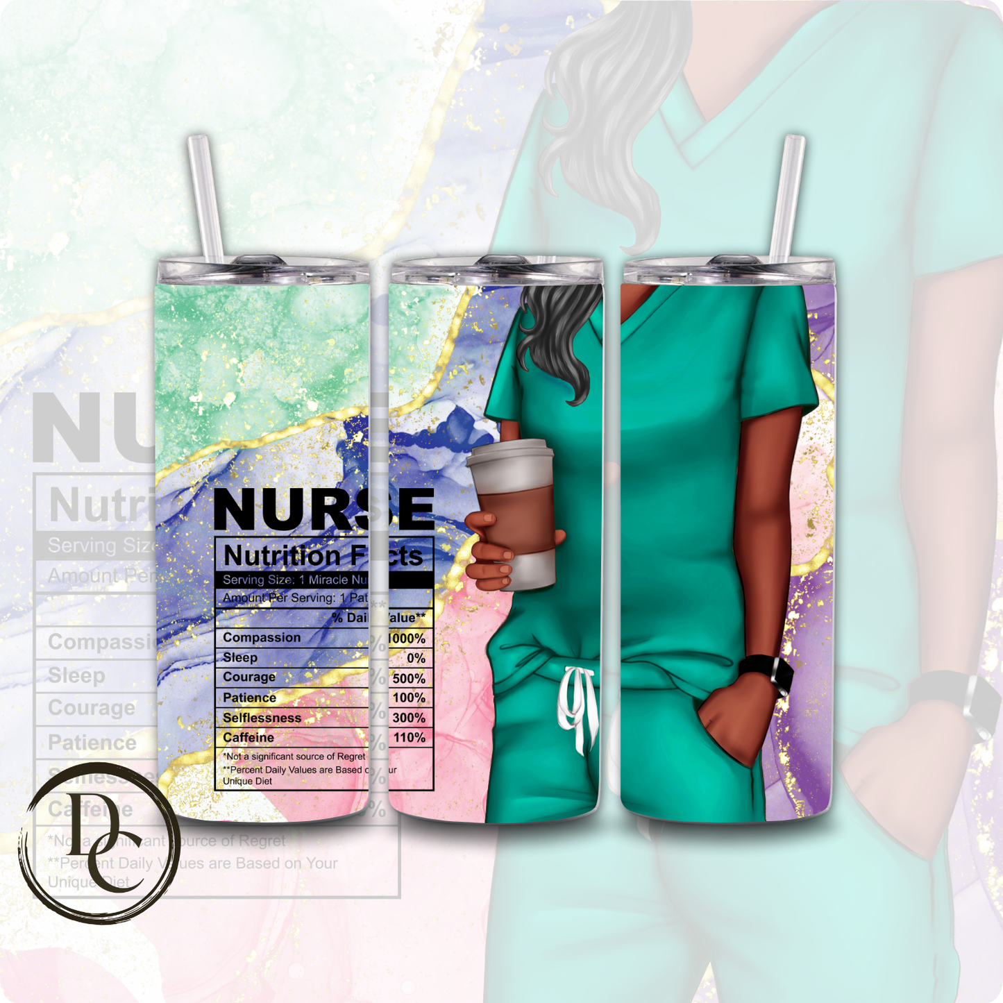 Not All Angels Have Wings Some Have Scrubs 20 oz Stainless Steel Custom Sublimation Tumbler #25