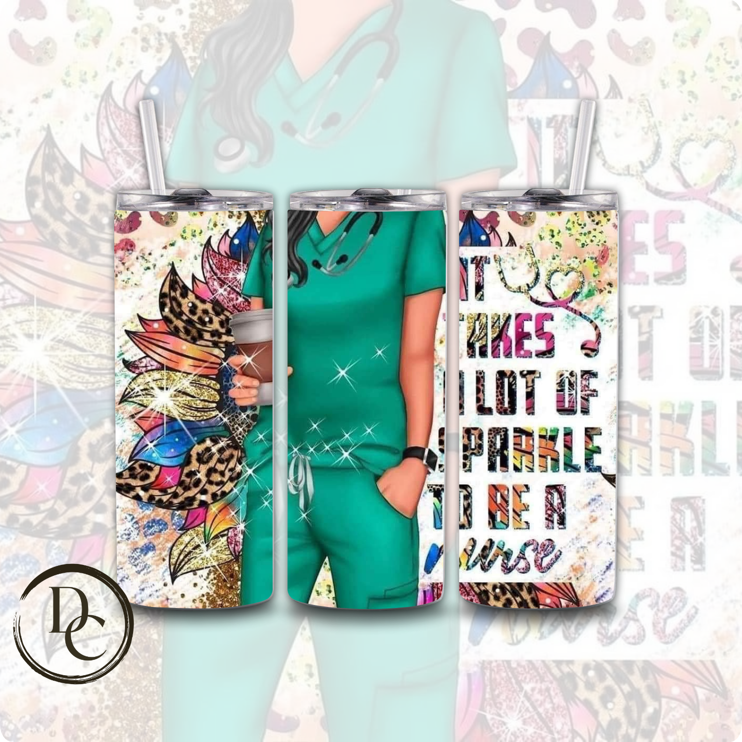 It Takes A Lot Of Sparkle To Be A Nurse 20 oz Custom Sublimation Tumbler Stainless Steel#7