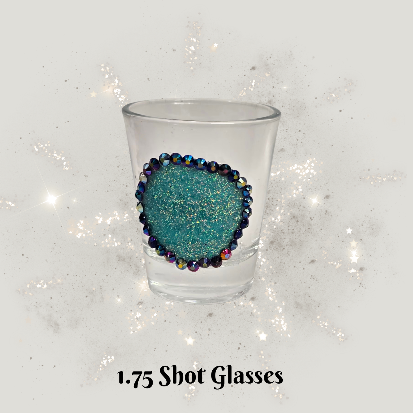 I May Be Wrong But I doubt It Pink/ Silver Peek‑A‑Boo Glitter Shot Glass with Black Rhinestones
