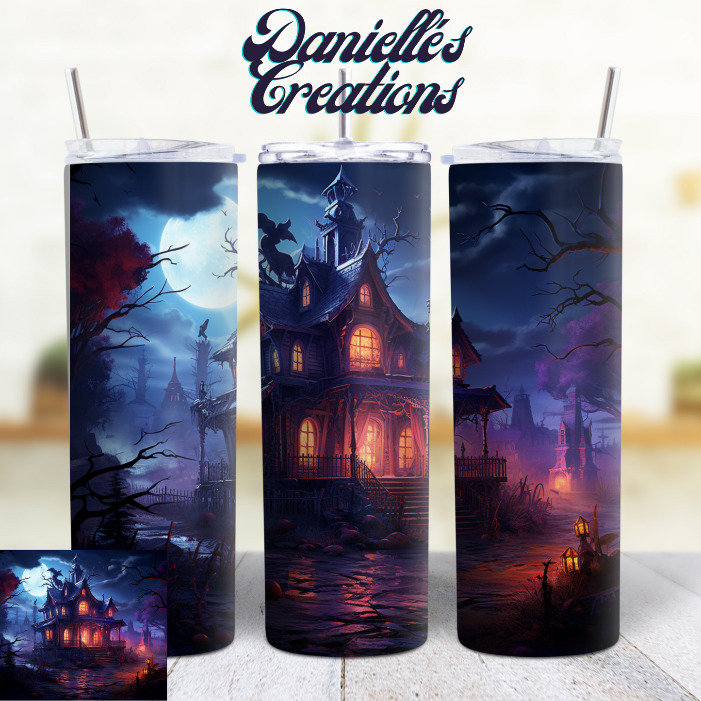 Halloween 20 oz skinny tumbler spooky momma<3 #14