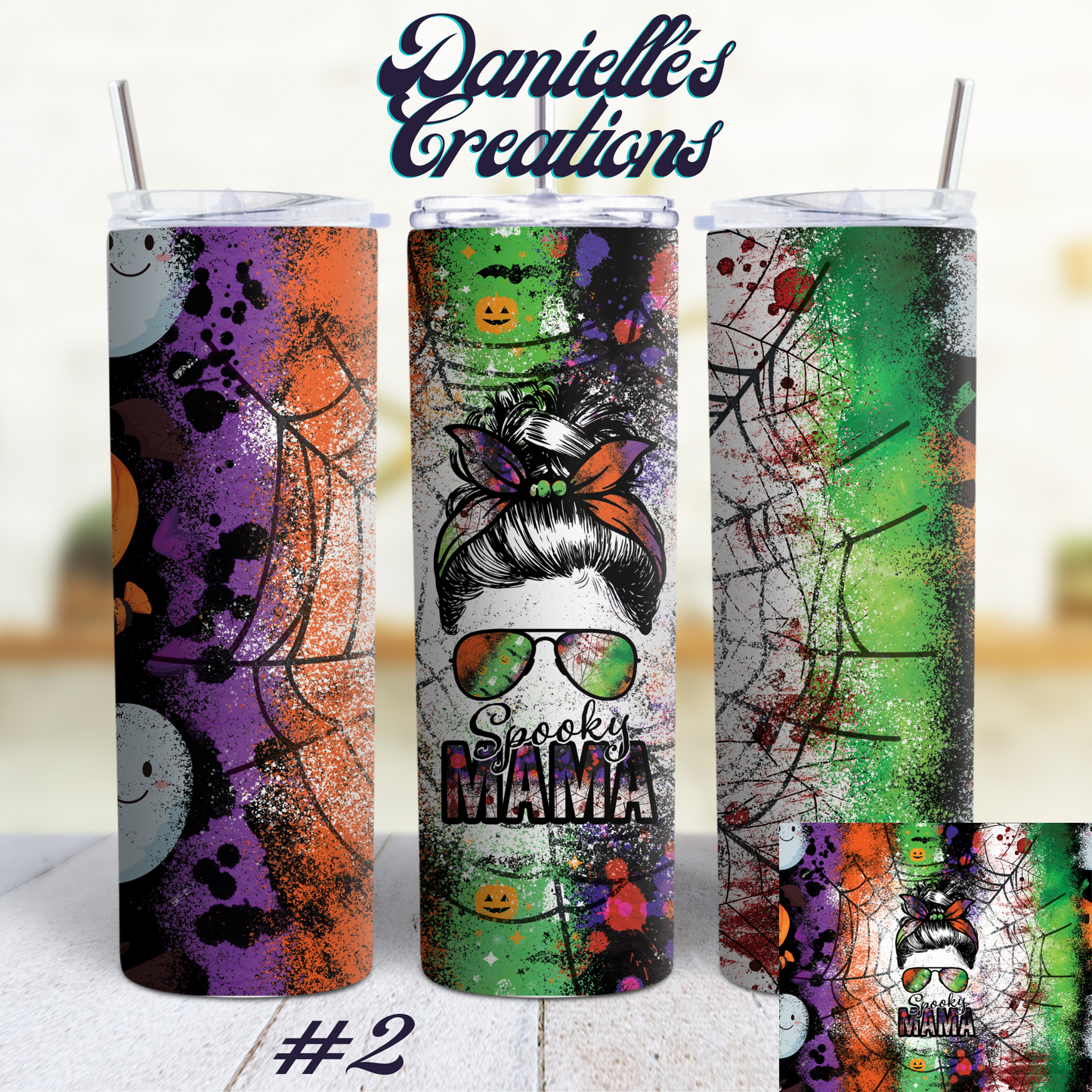 Halloween 20 oz skinny tumbler spooky momma<3 #13