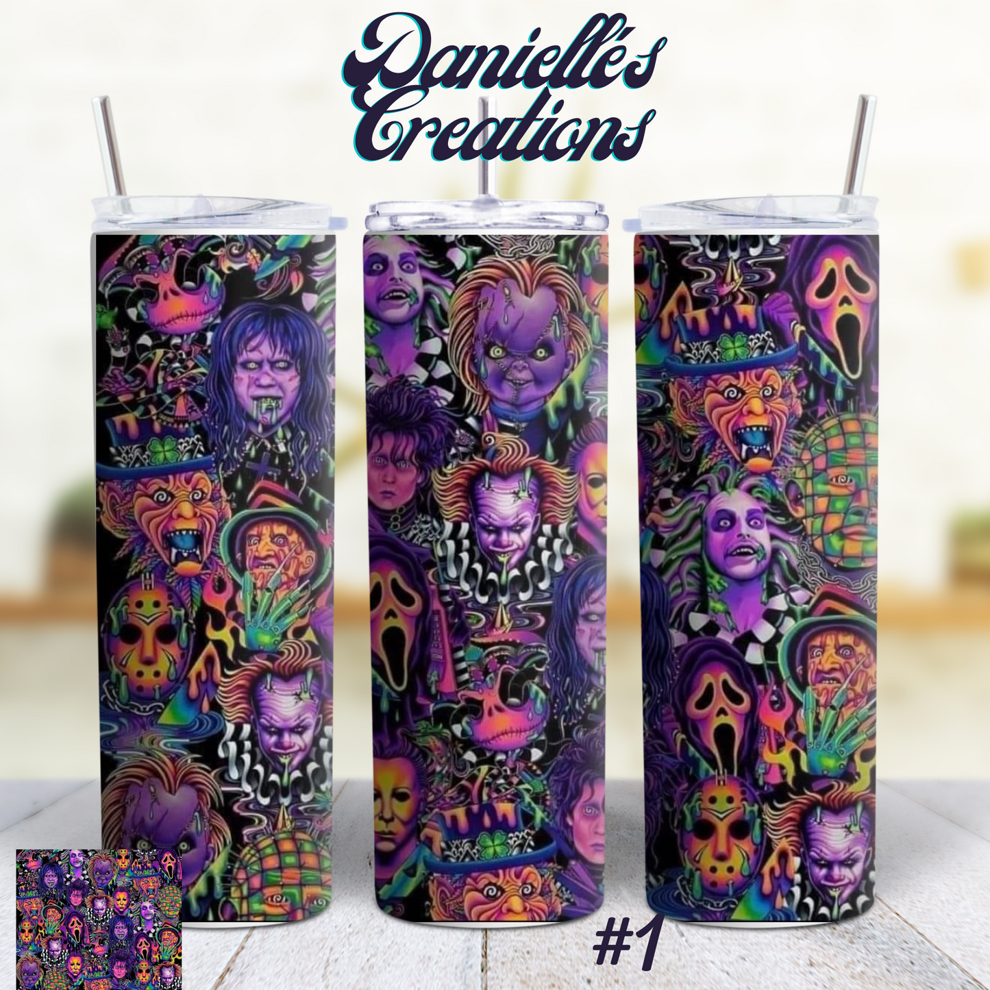 Halloween 20 oz skinny tumbler beetle juice<3 #11